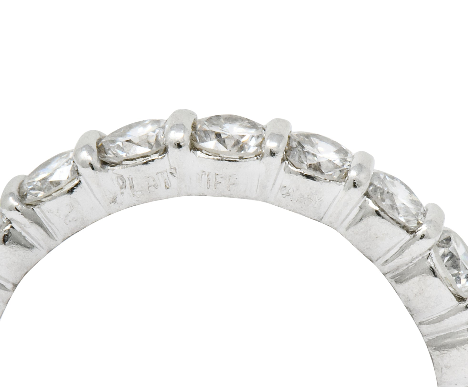 Tiffany & Co. Vintage 2.20 CTW Diamond Platinum Eternity Stacking Band Ring - Wilson's Estate Jewelry