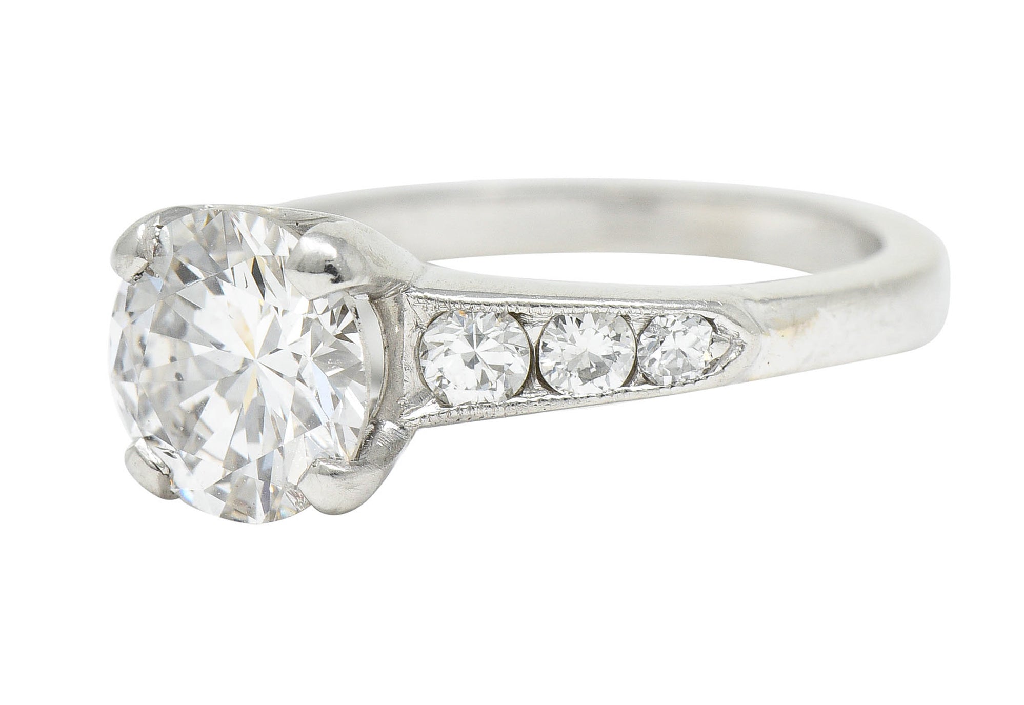 Mid-Century 1.65 CTW Diamond Platinum Engagement RingRing - Wilson's Estate Jewelry