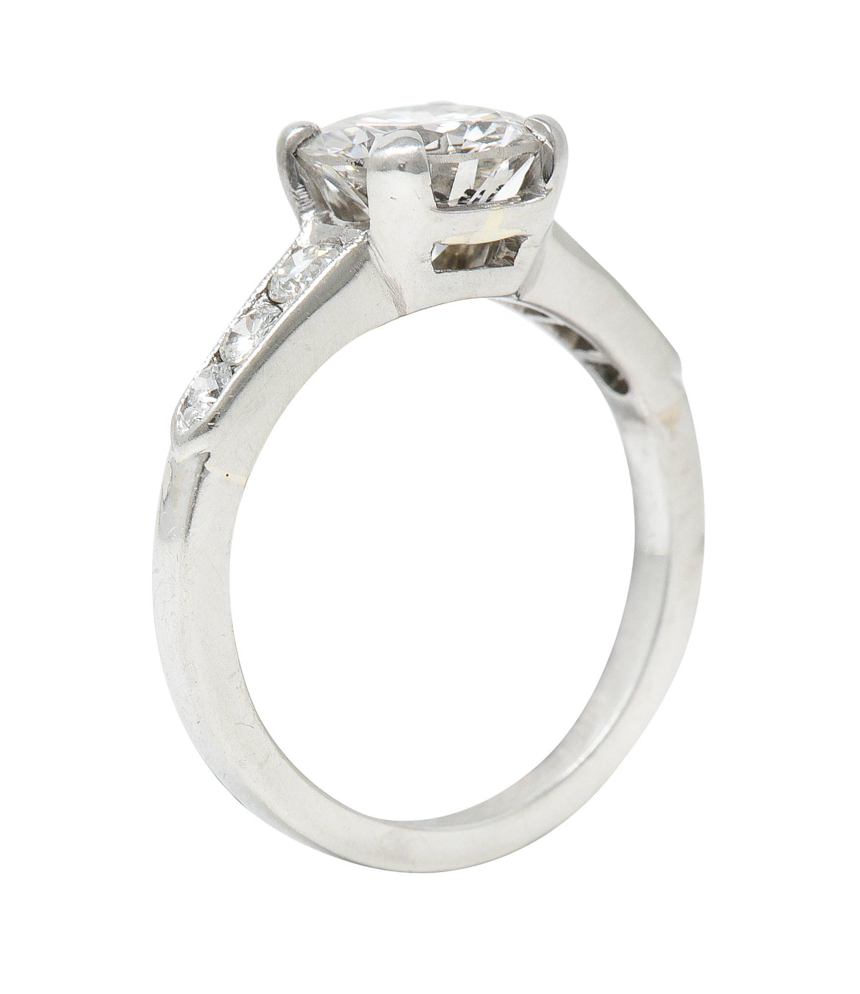 Mid-Century 1.65 CTW Diamond Platinum Engagement RingRing - Wilson's Estate Jewelry