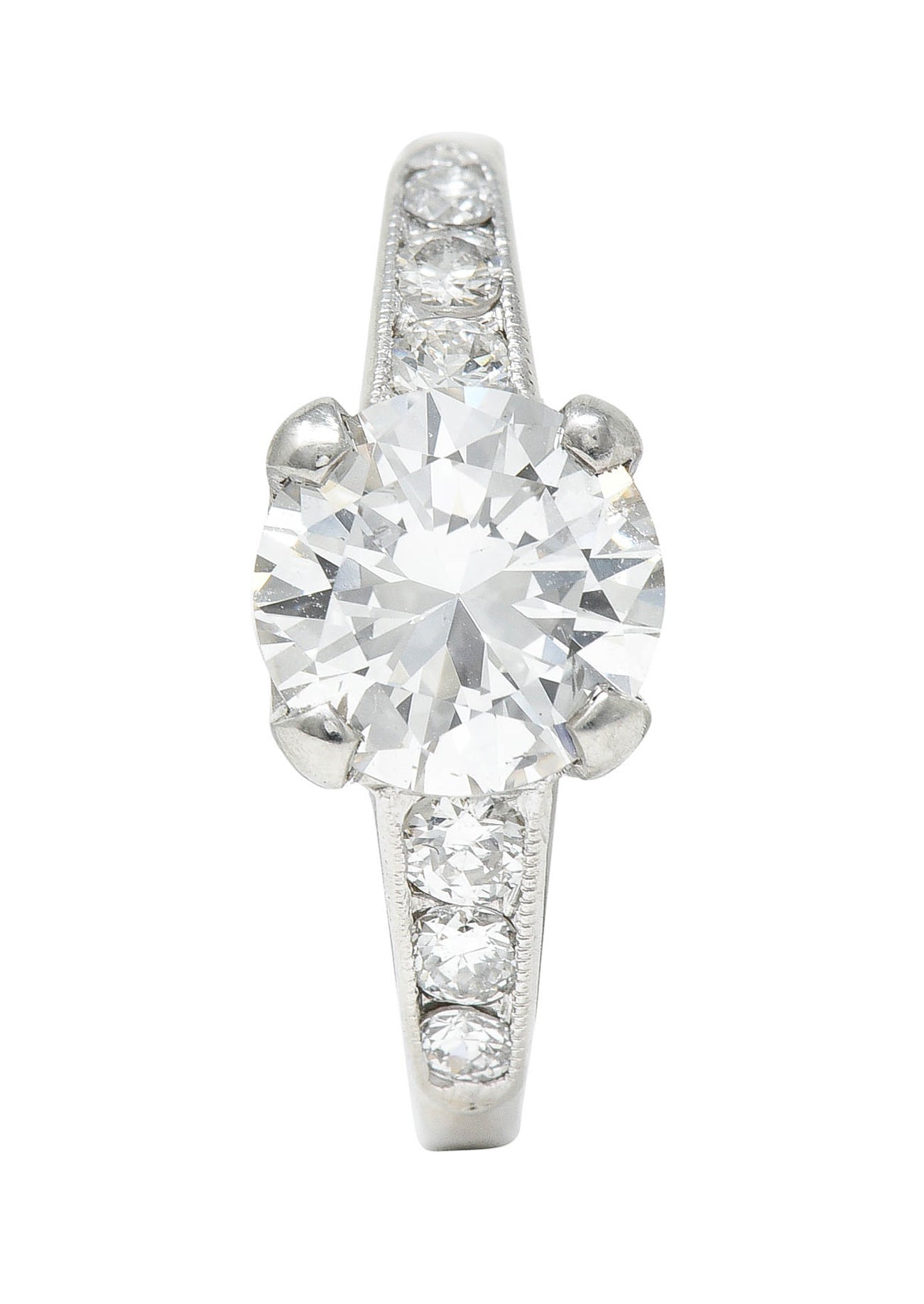 Mid-Century 1.65 CTW Diamond Platinum Engagement RingRing - Wilson's Estate Jewelry