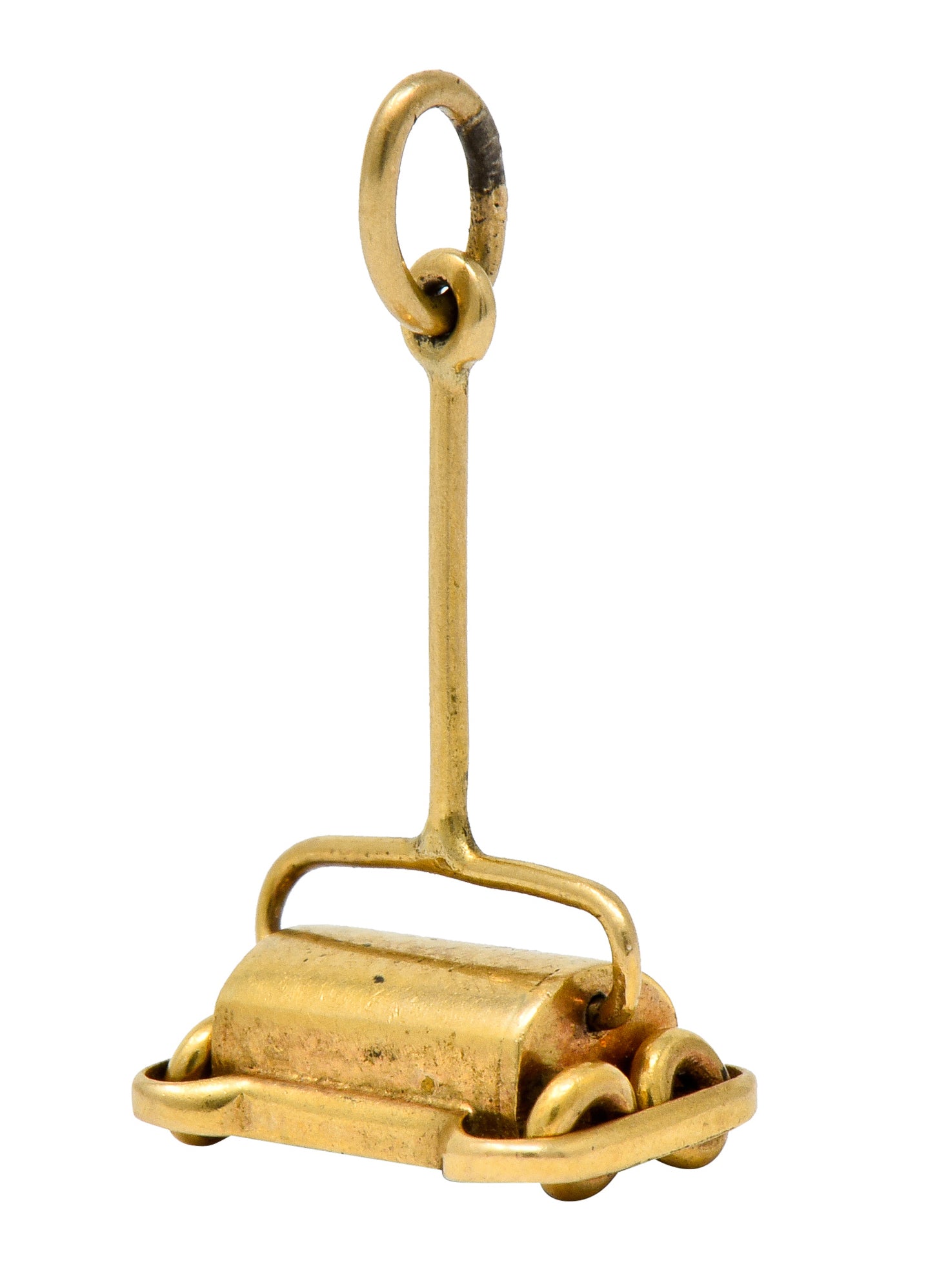 Retro Articulated 14 Karat Gold Antique Bissell Floor Sweeper Charm - Wilson's Estate Jewelry