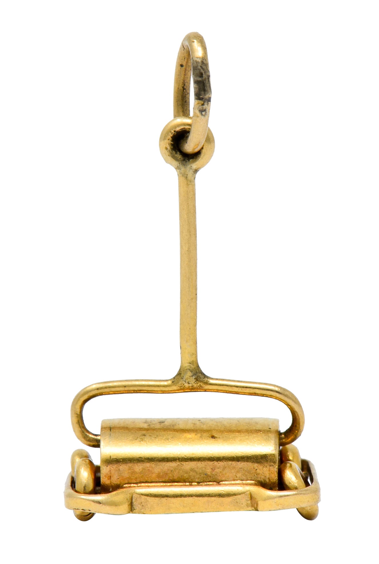 Retro Articulated 14 Karat Gold Antique Bissell Floor Sweeper Charm - Wilson's Estate Jewelry
