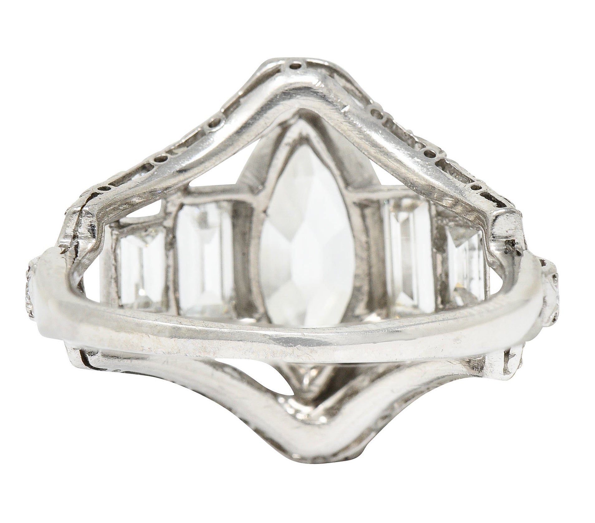 Art Deco 2.70 CTW Marquise Diamond Platinum Band RingRing - Wilson's Estate Jewelry