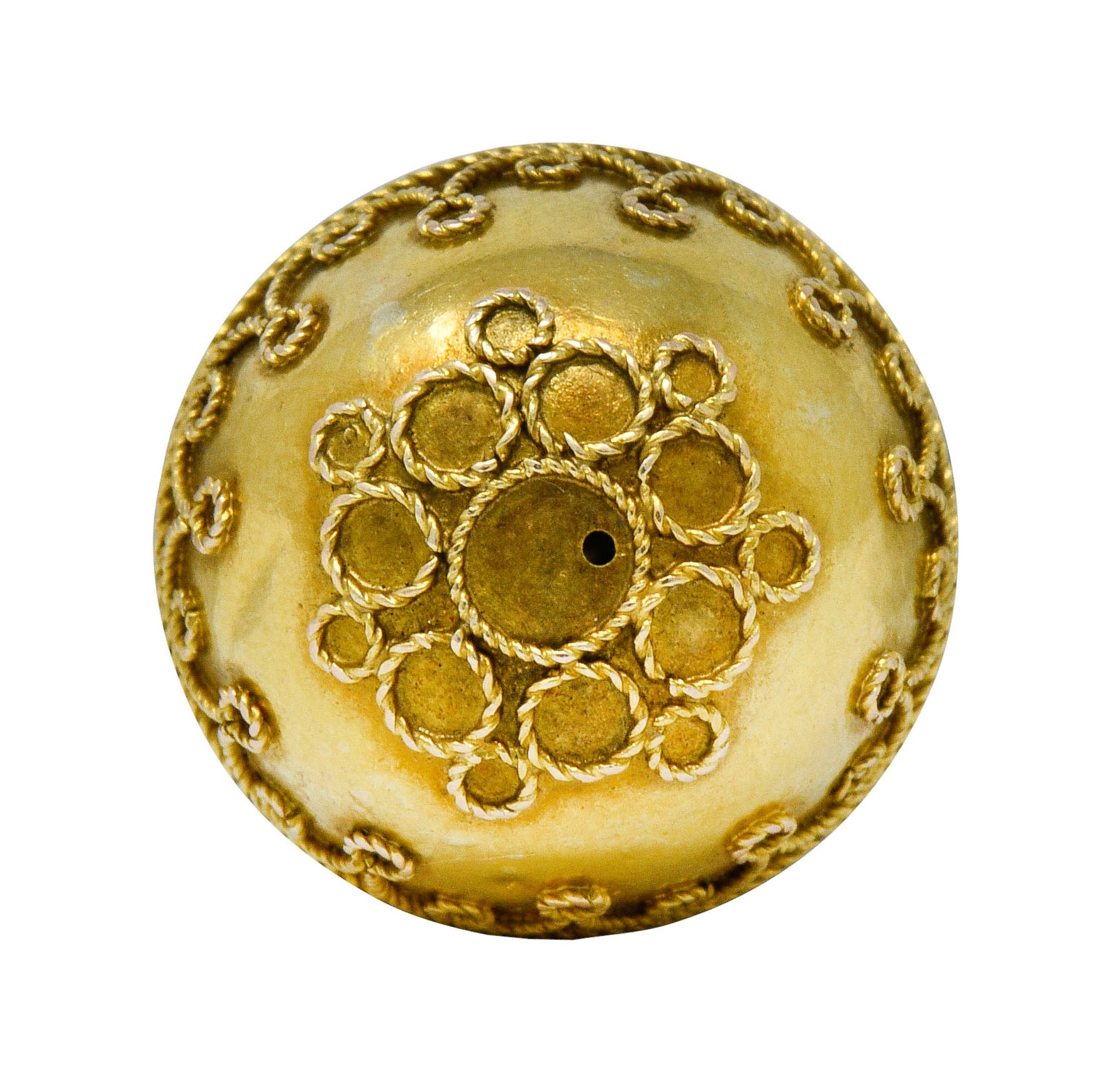 Victorian 14 Karat Gold Decorous Ball Charm Circa 1880scharm - Wilson's Estate Jewelry