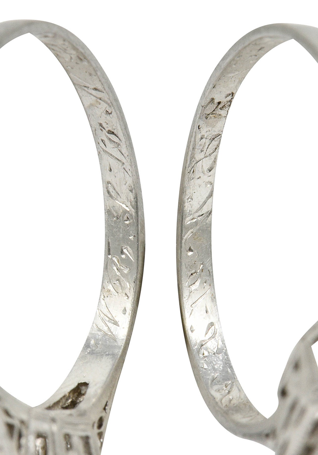 Art Deco 0.38 CTW Diamond Platinum Foliate Engagement RingRing - Wilson's Estate Jewelry