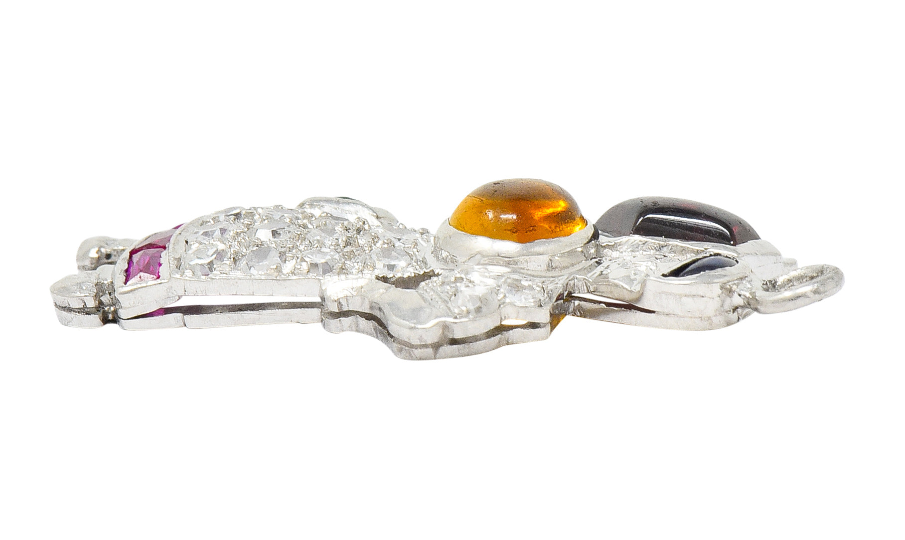 Large Art Deco Diamond Multi-Gem Platinum Woman Carrying Water Charm - Wilson's Estate Jewelry