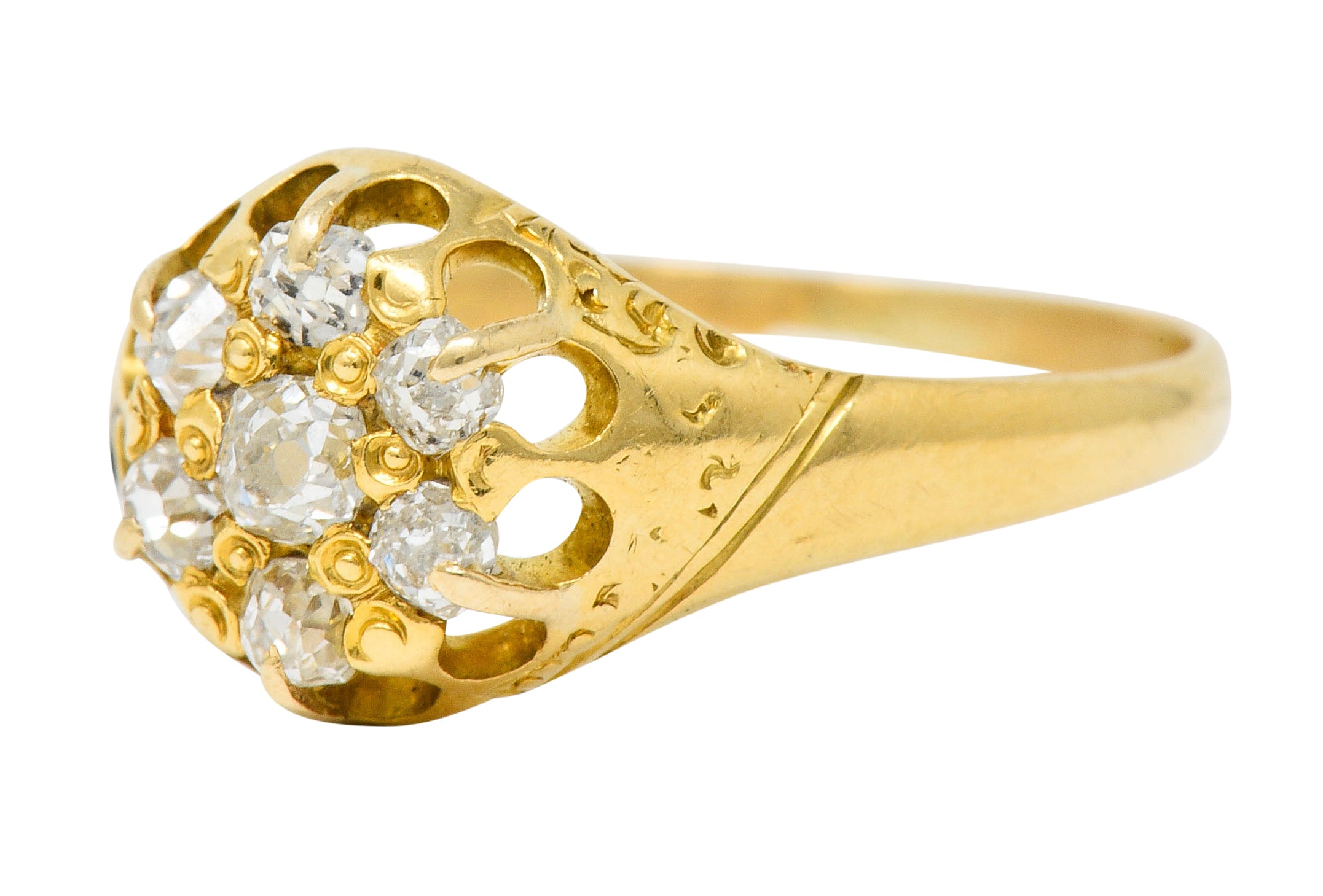 Victorian Old Mine Diamond 18 Karat Gold Cluster RingRing - Wilson's Estate Jewelry