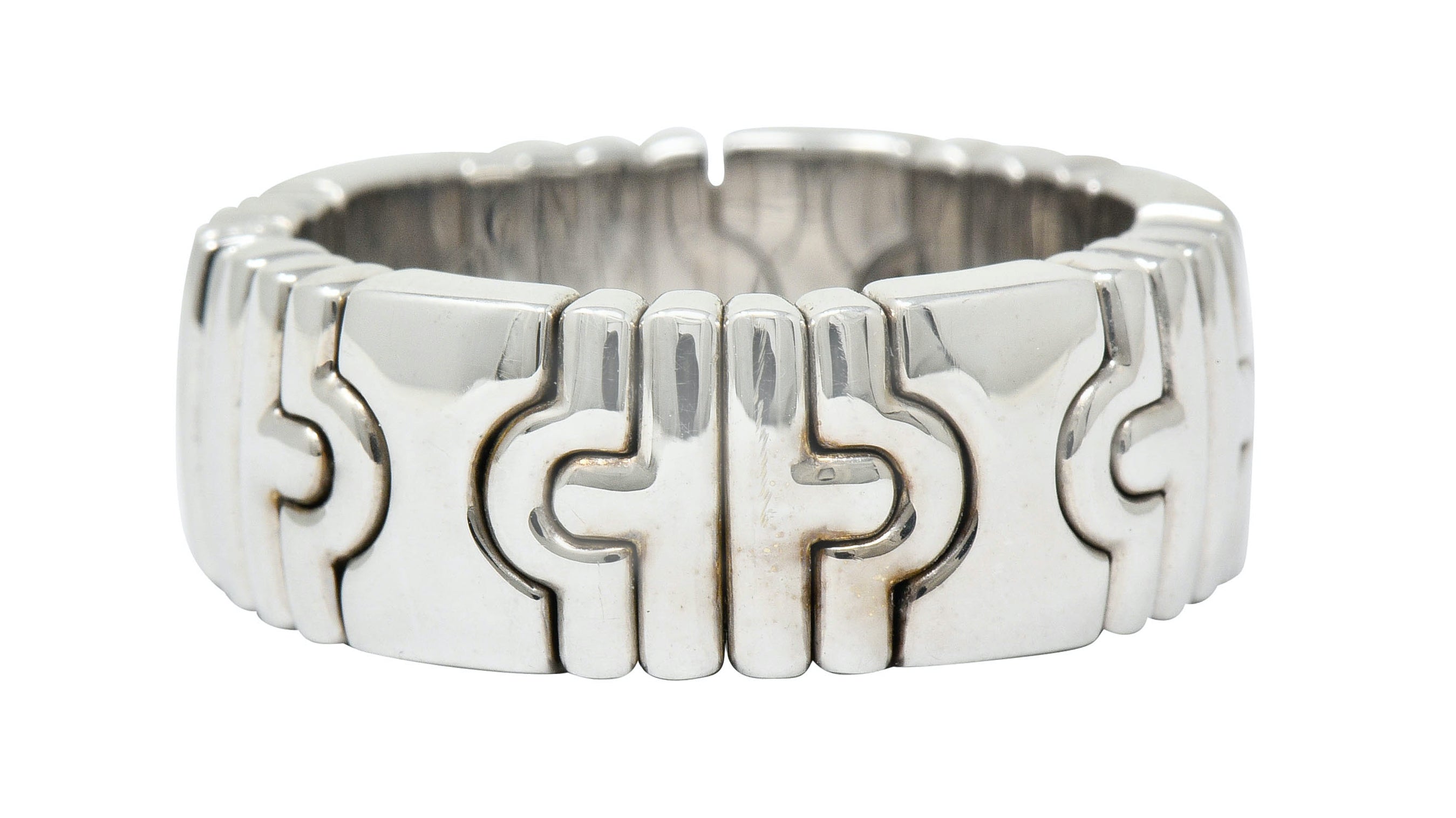 Bulgari Vintage 18 Karat White Gold Parentesi Band RingRing - Wilson's Estate Jewelry