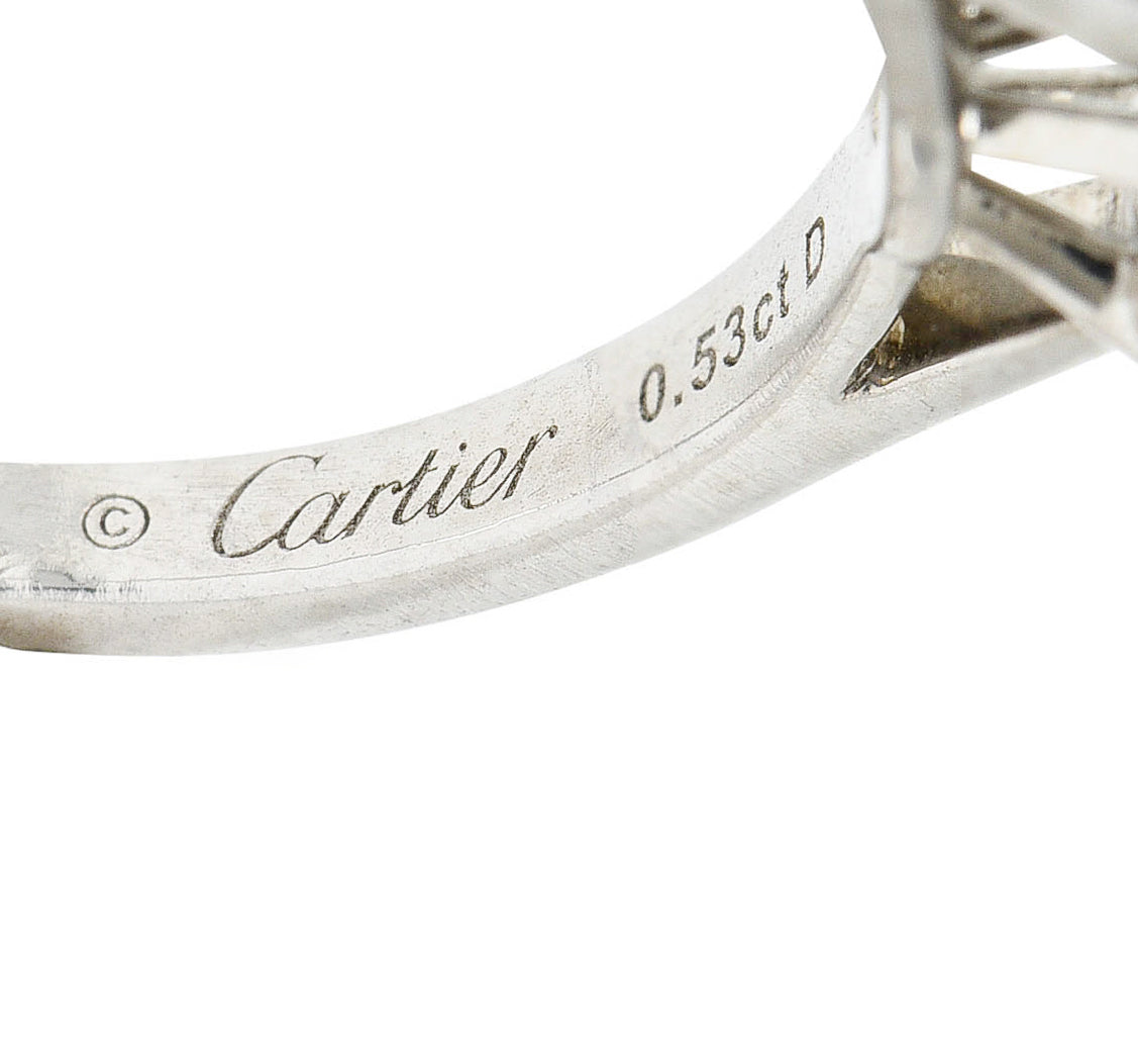 Cartier 0.53 CTW Diamond Platinum Engagement Ring GIARing - Wilson's Estate Jewelry