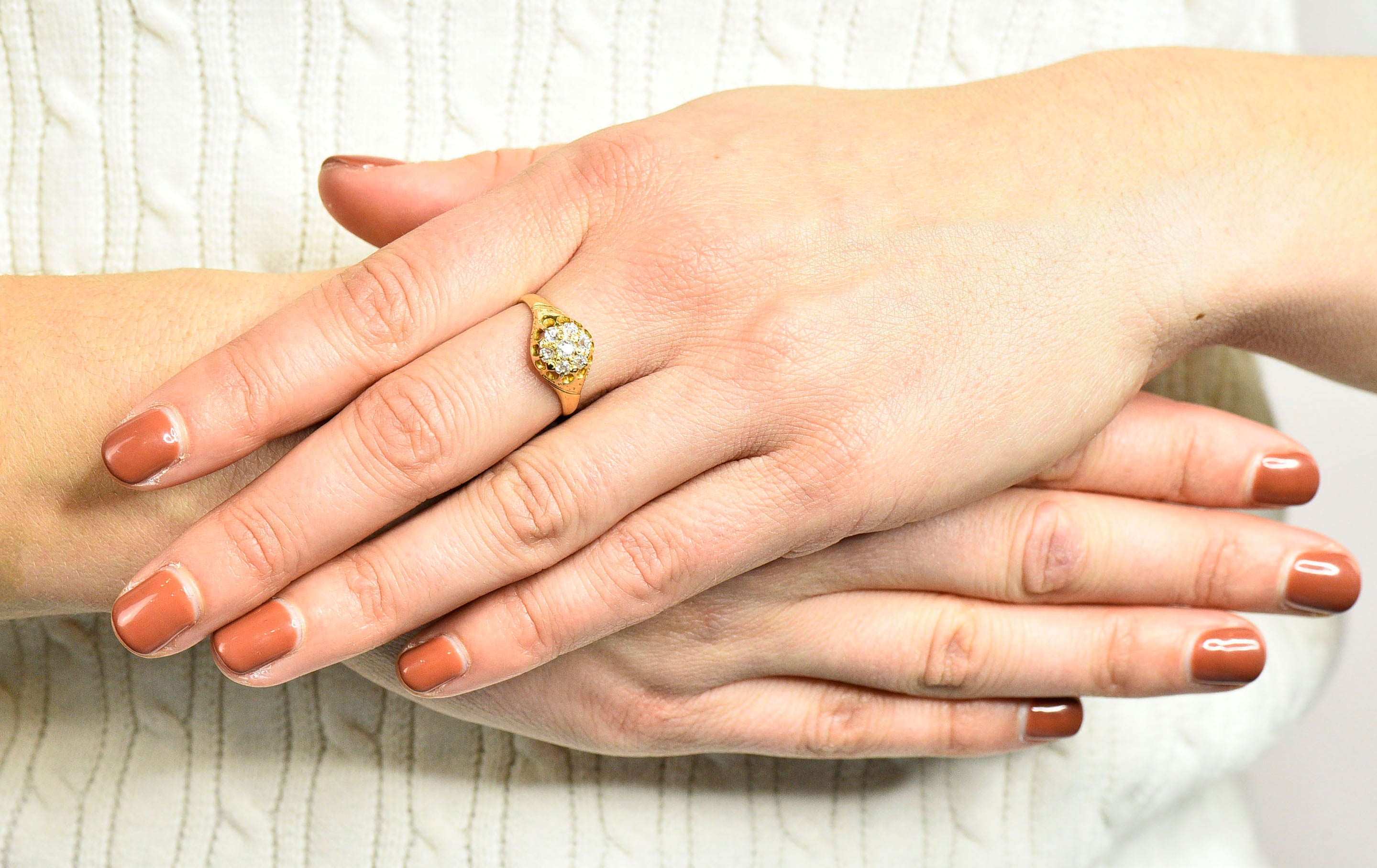 Victorian Old Mine Diamond 18 Karat Gold Cluster RingRing - Wilson's Estate Jewelry