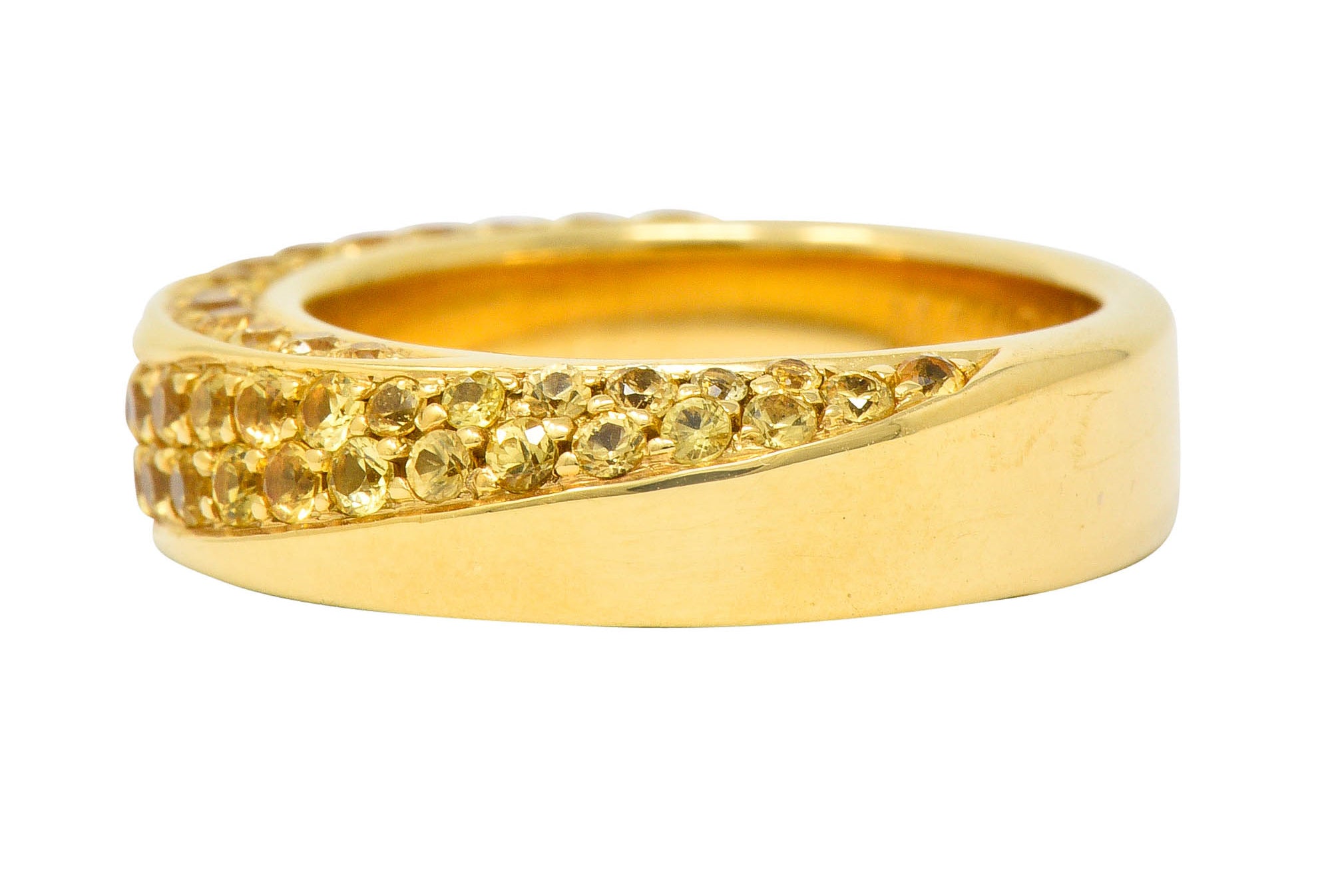 Mauboussin Paris 1.75 CTW Yellow Sapphire 18 Karat Gold Serpentine Band RingRing - Wilson's Estate Jewelry
