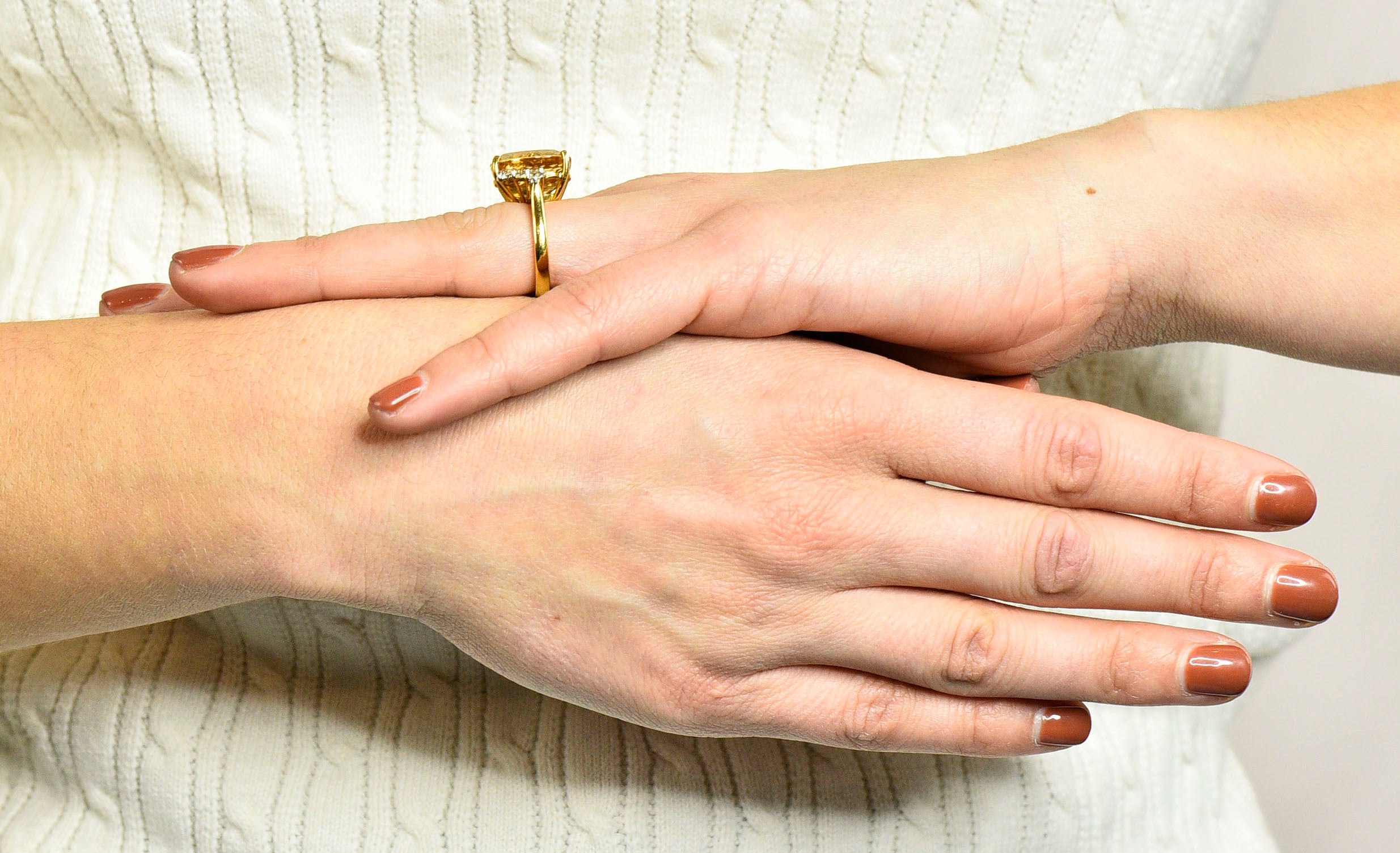 8.54 CTW Topaz Diamond 18 Karat Gold Cocktail RingRing - Wilson's Estate Jewelry