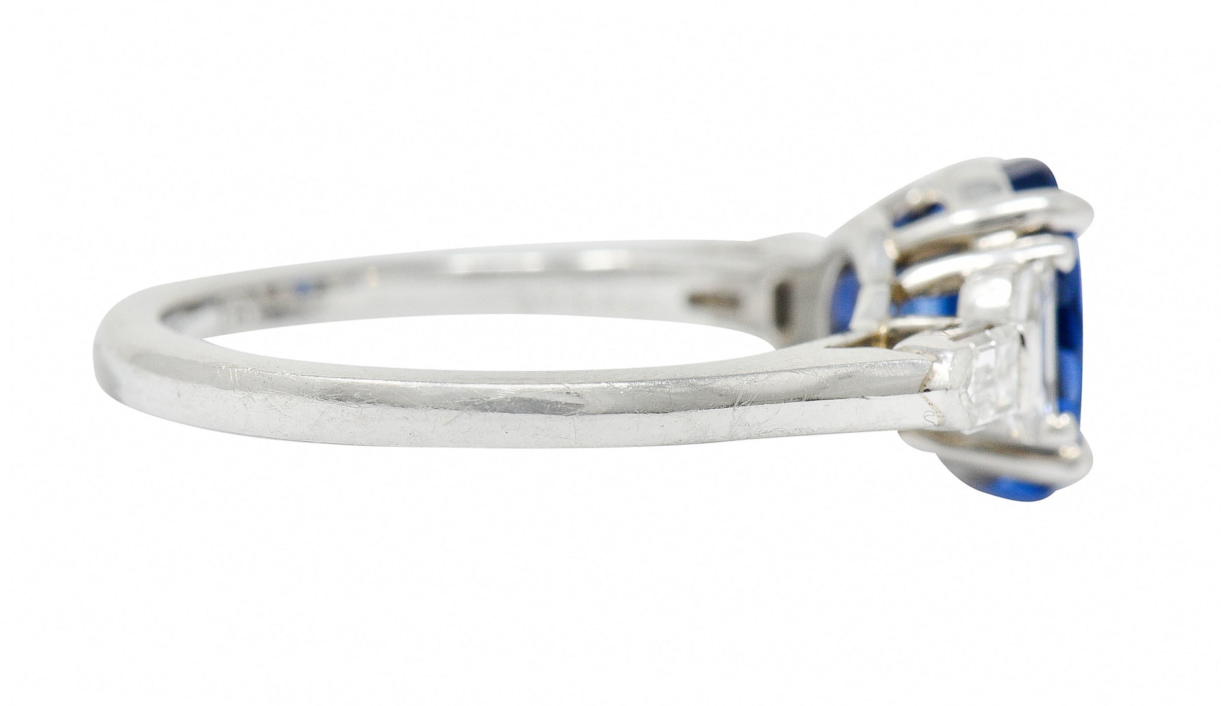 Raymond Yard 3.20 CTW No Heat Sapphire Diamond Platinum Ring GIARing - Wilson's Estate Jewelry