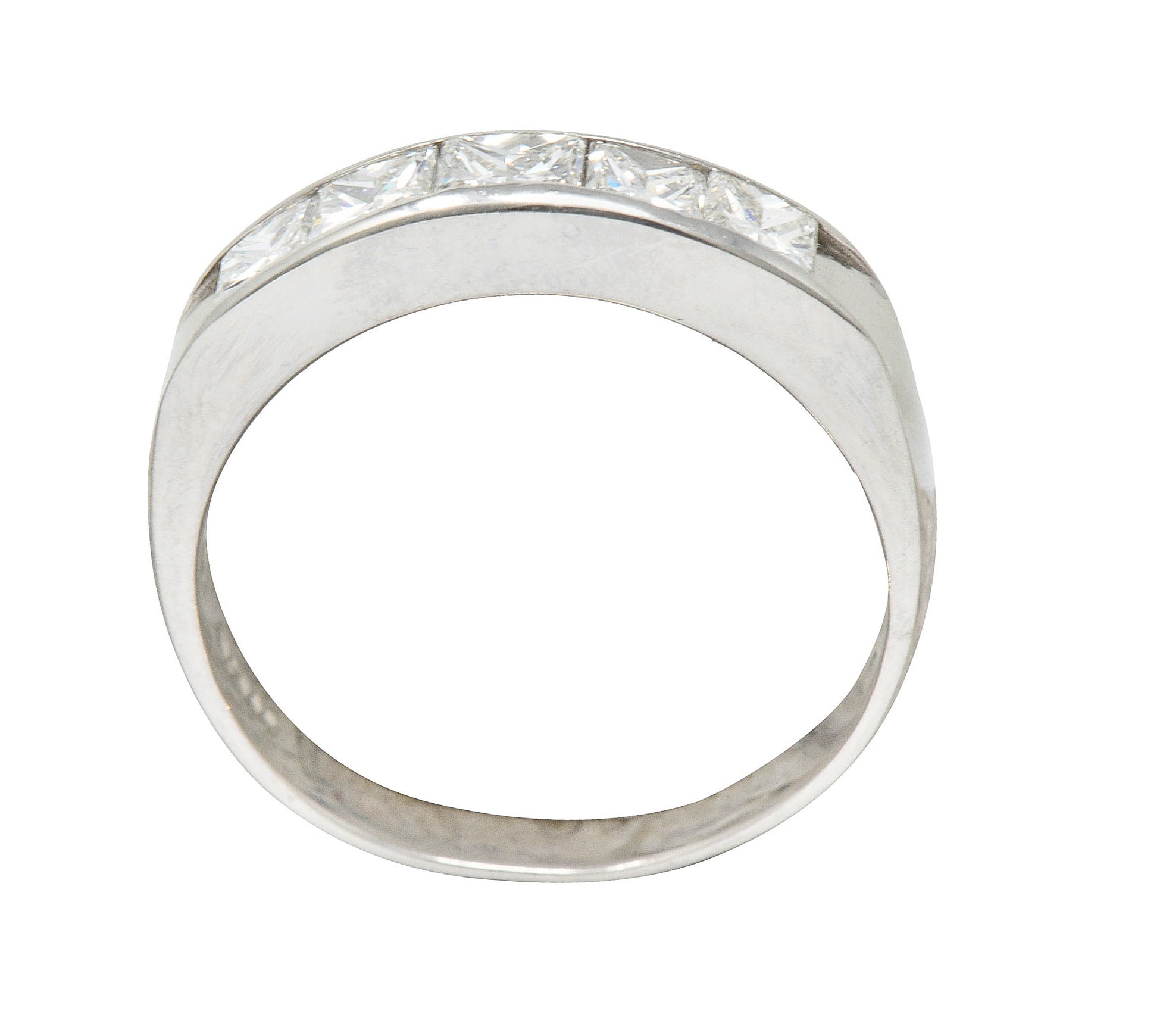 Sleek Modern 1.00 CTW Princess Diamond Platinum Stacking Band RingRing - Wilson's Estate Jewelry
