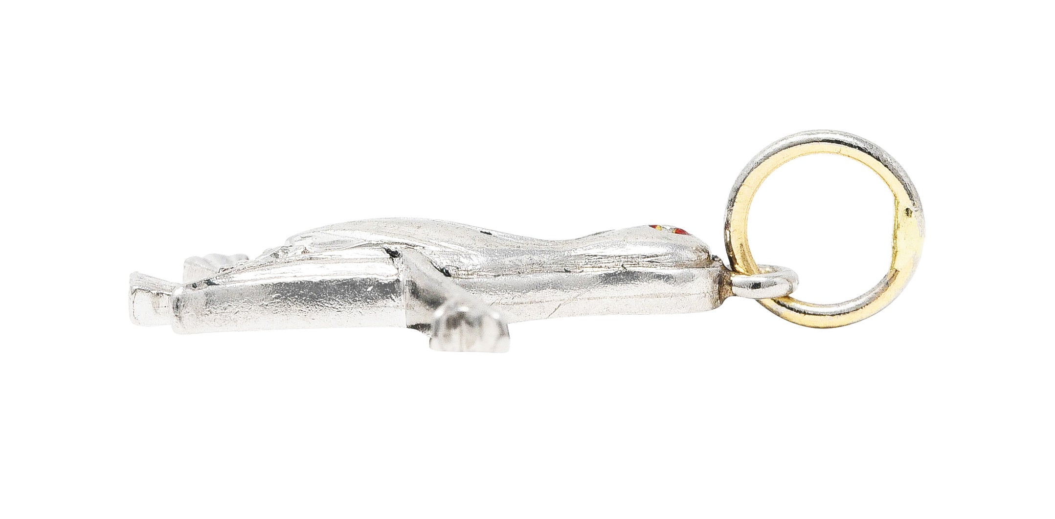 Art Deco Diamond Enamel Platinum Penguin Charm Wilson's Estate Jewelry