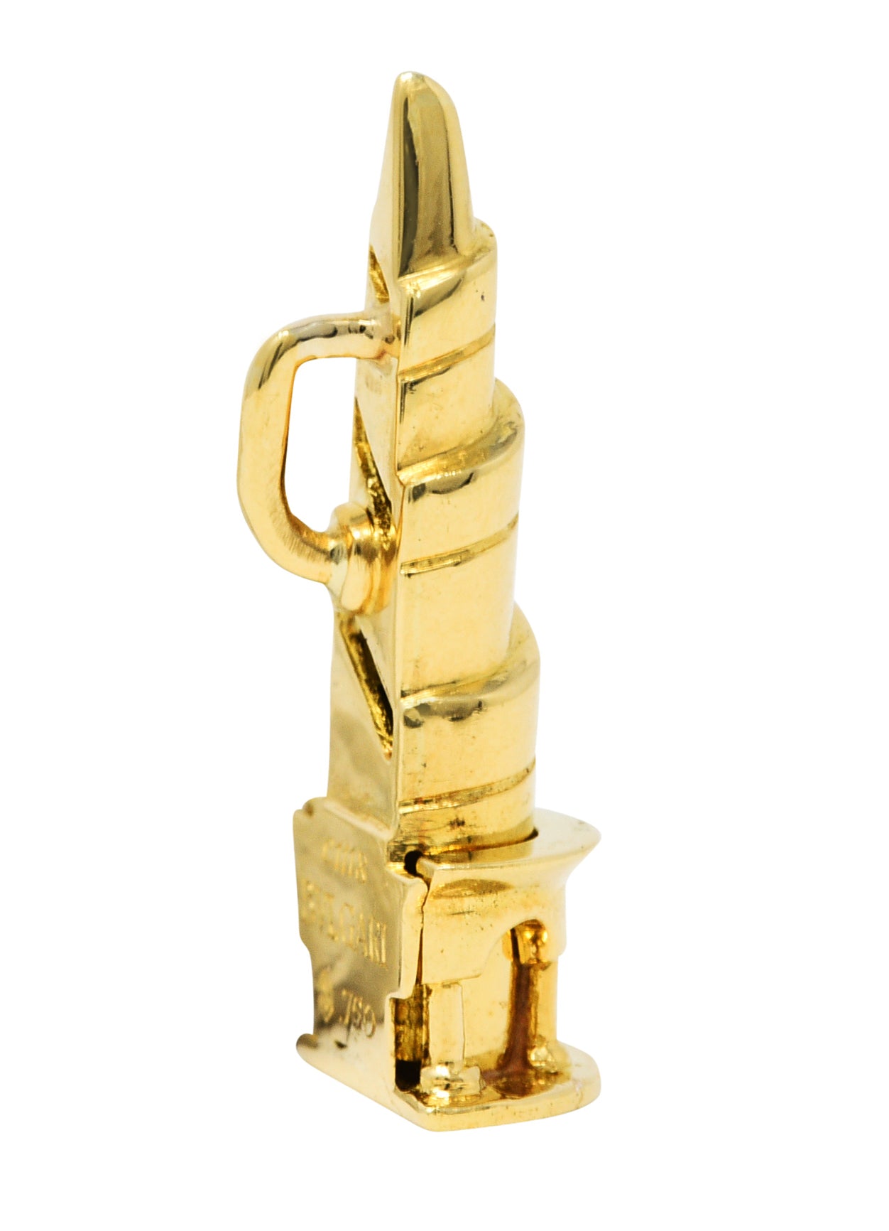 Bulgari 18 Karat Gold San'ivo Alla Sapienza Architecture PendantNecklace - Wilson's Estate Jewelry