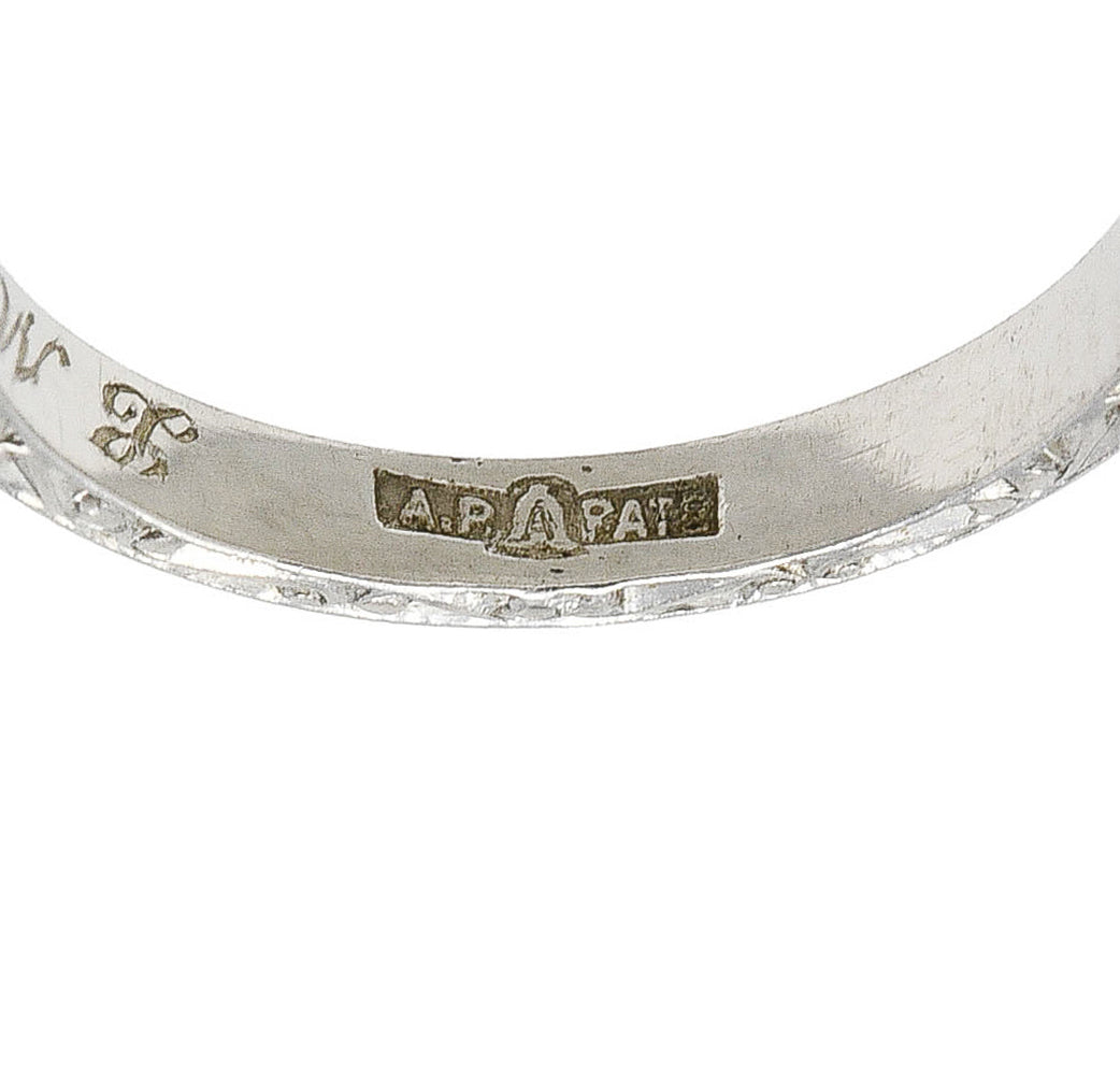 Abel Bros. 1919 Art Deco Scrolling Garland Wedding Antique Band Ring Wilson's Estate Jewelry