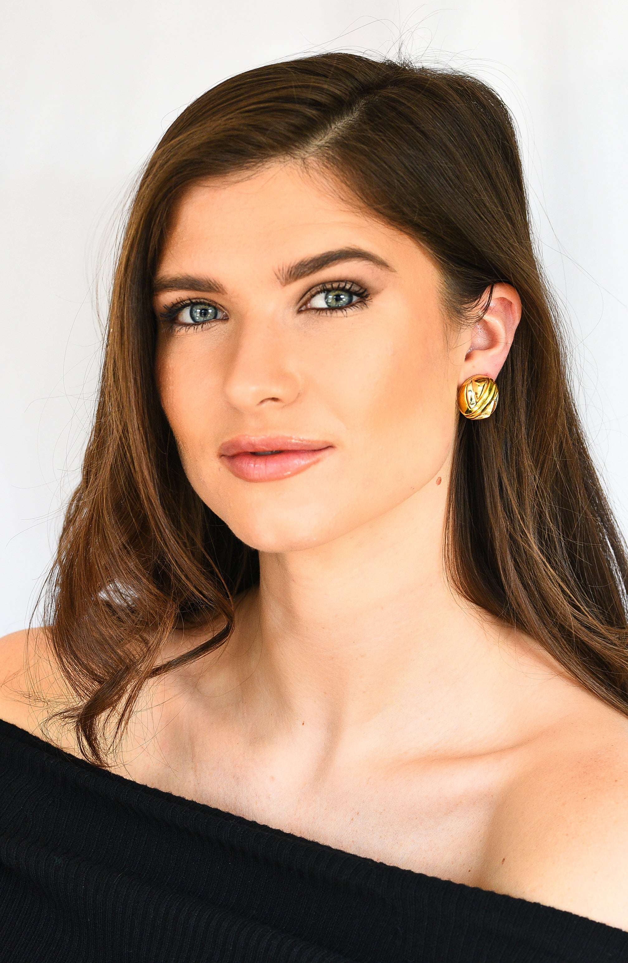 Bulgari Italian 18 Karat Tri-Colored Gold Vintage Ear-Clip Earrings Wilson's Estate Jewelry