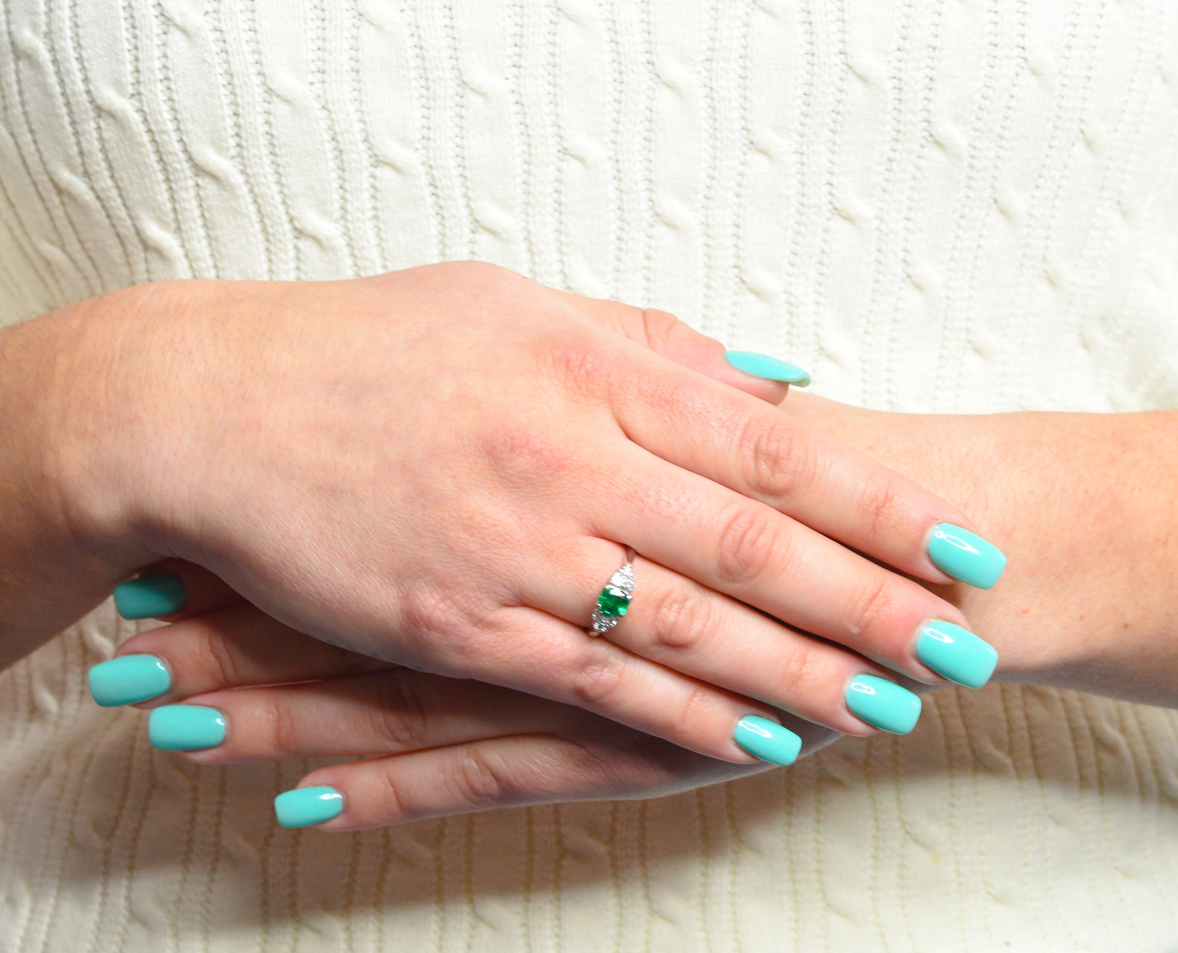 1950's Shreve Crump & Low 0.83 CTW Emerald Diamond Platinum RingRing - Wilson's Estate Jewelry