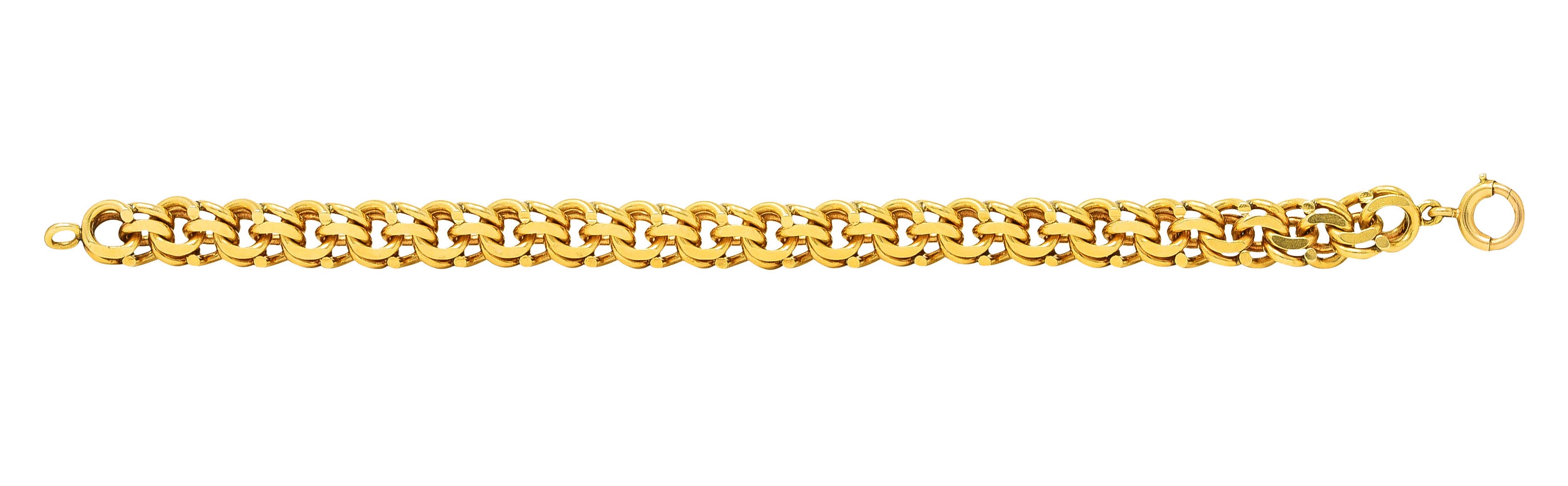 Tiffany & Co. Vintage 14 Karat Yellow Gold Double Curb Chain Link Bracelet Wilson's Estate Jewelry
