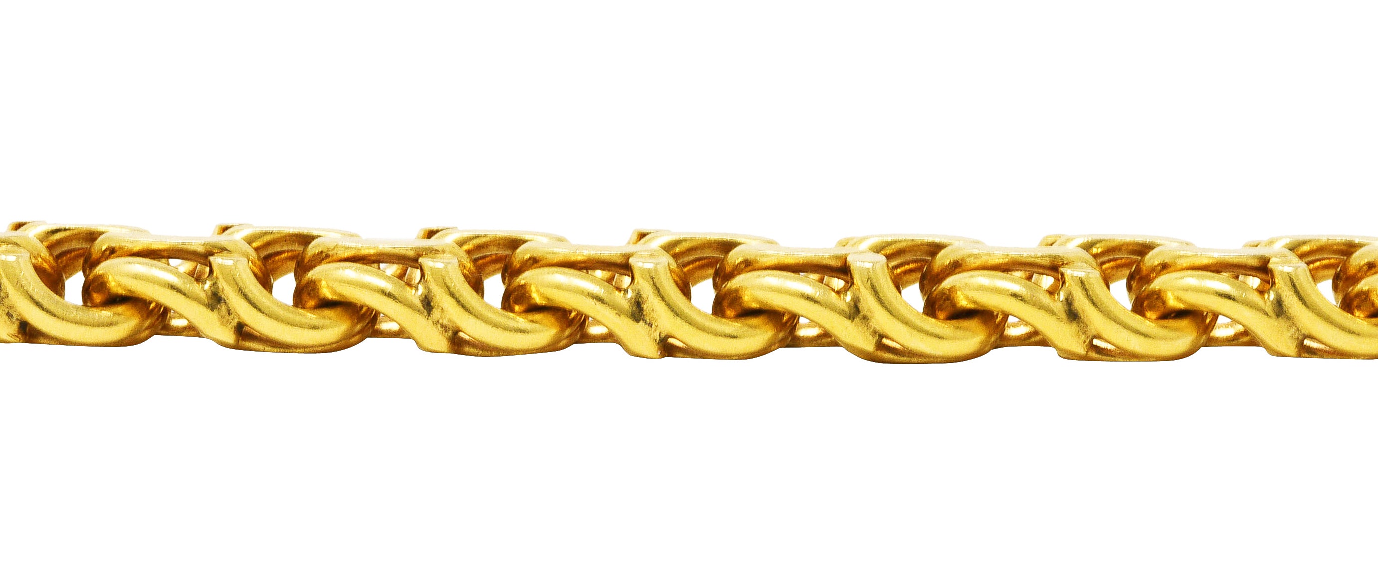 Tiffany & Co. Vintage 14 Karat Yellow Gold Double Curb Chain Link Bracelet Wilson's Estate Jewelry