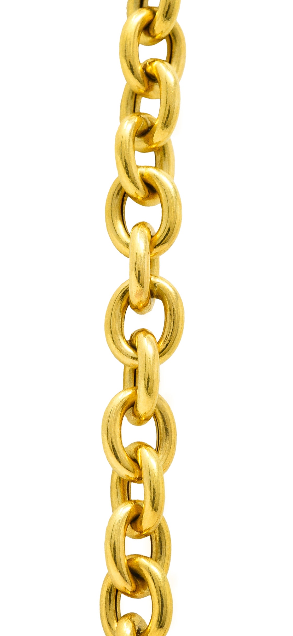 Gucci 18 Karat Yellow Gold Horsebit Pendant Vintage Necklace Wilson's Estate Jewelry