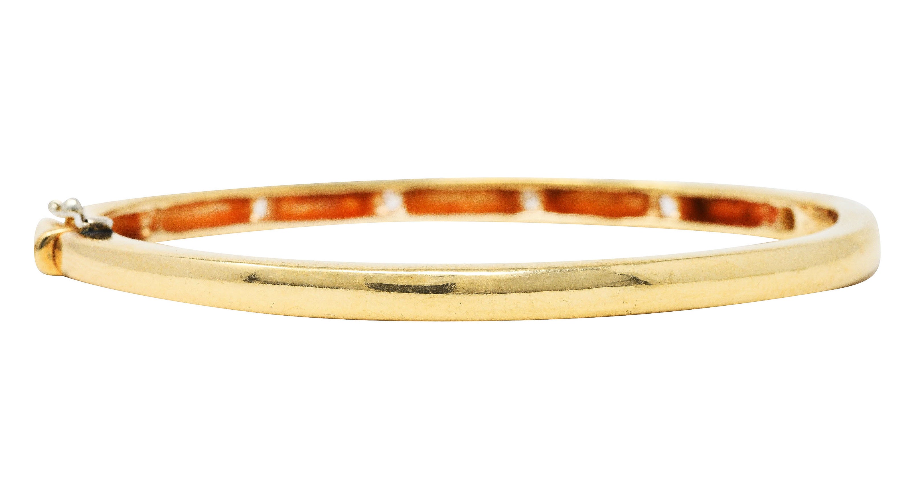 Vintage 0.95 CTW Diamond 14 Karat Gold Bangle Braceletbracelet - Wilson's Estate Jewelry