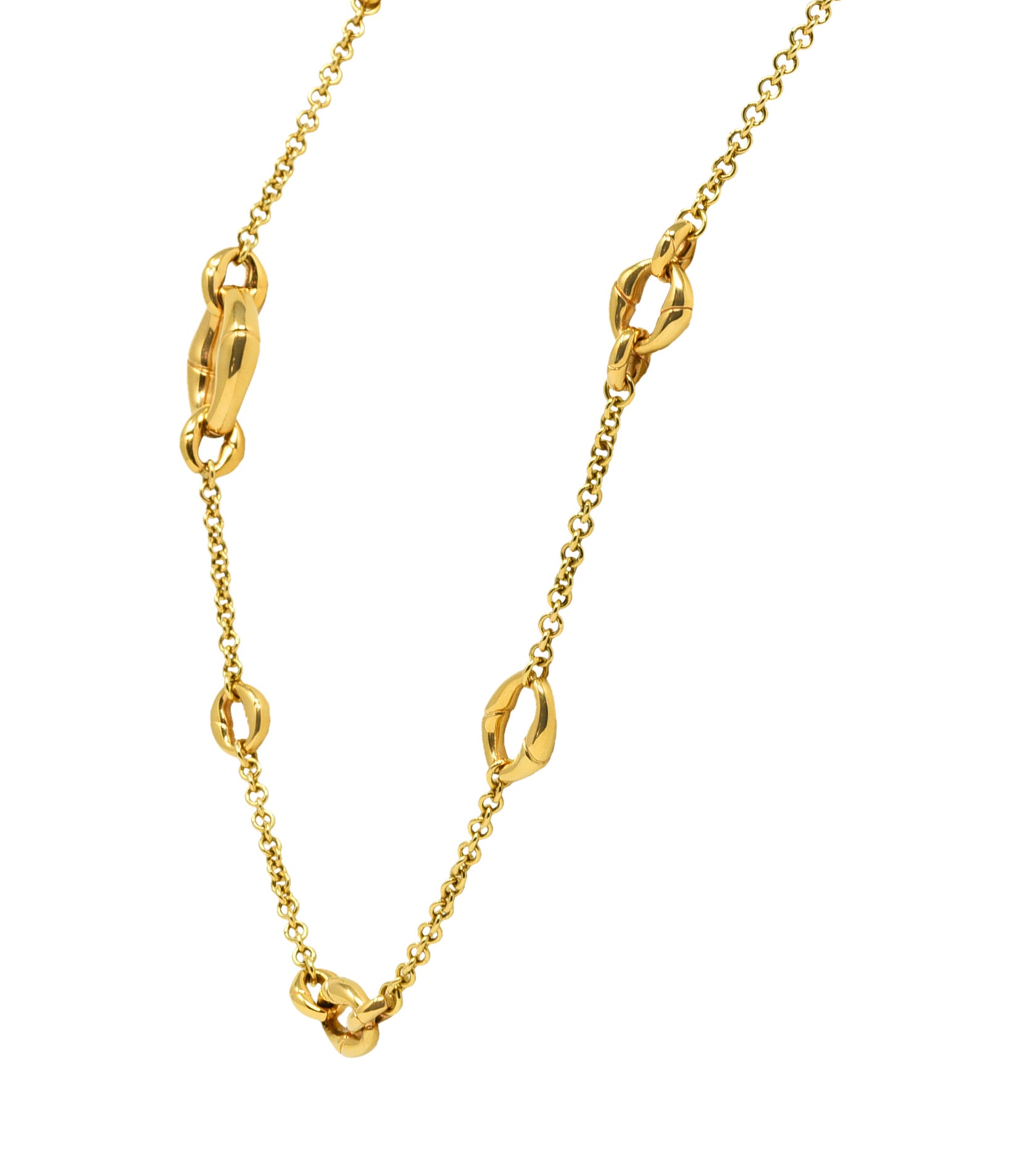 Gucci 18 Karat Gold Bamboo Link Station NecklaceNecklace - Wilson's Estate Jewelry