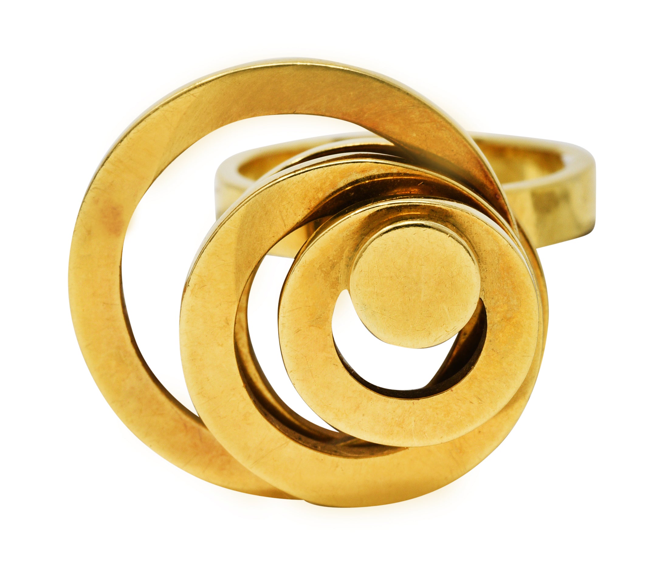 French 1960's Vintage 18 Karat Yellow Gold Fidget Spinner RingRing - Wilson's Estate Jewelry