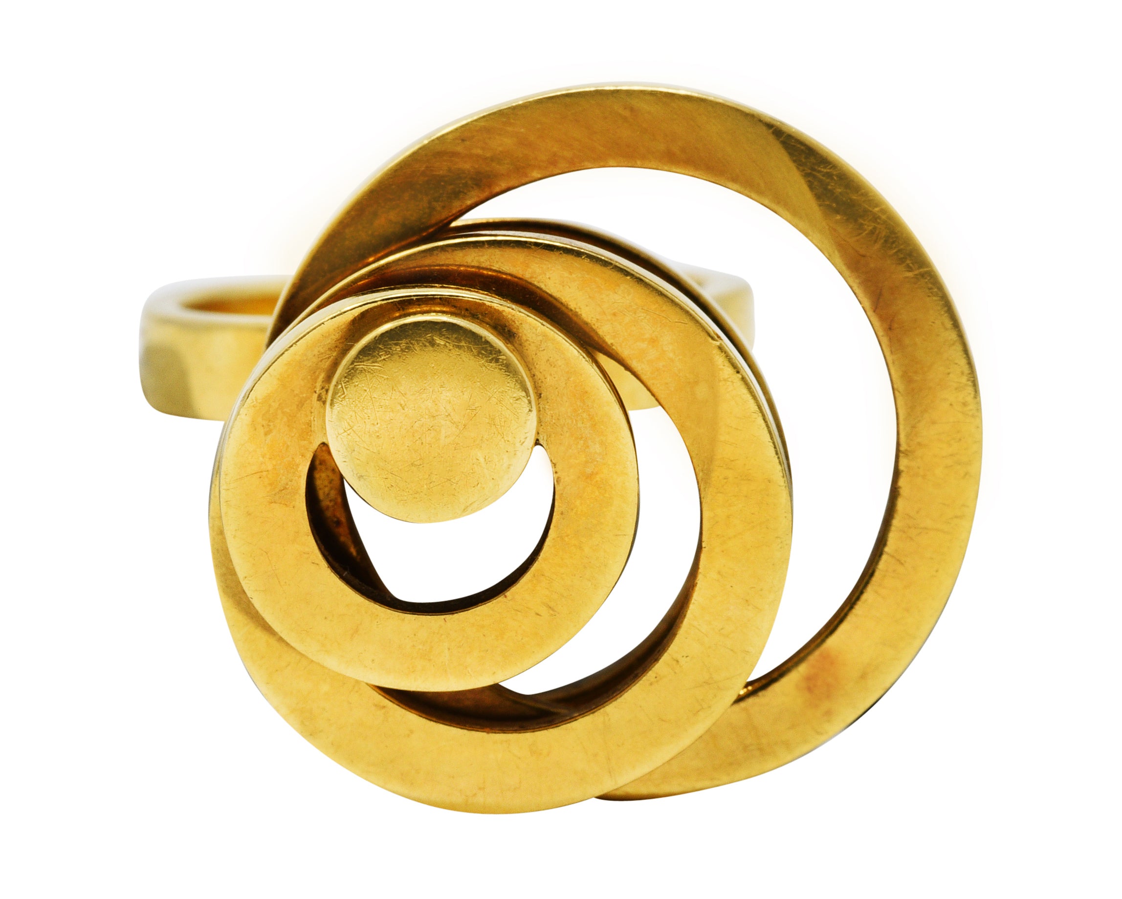 French 1960's Vintage 18 Karat Yellow Gold Fidget Spinner RingRing - Wilson's Estate Jewelry