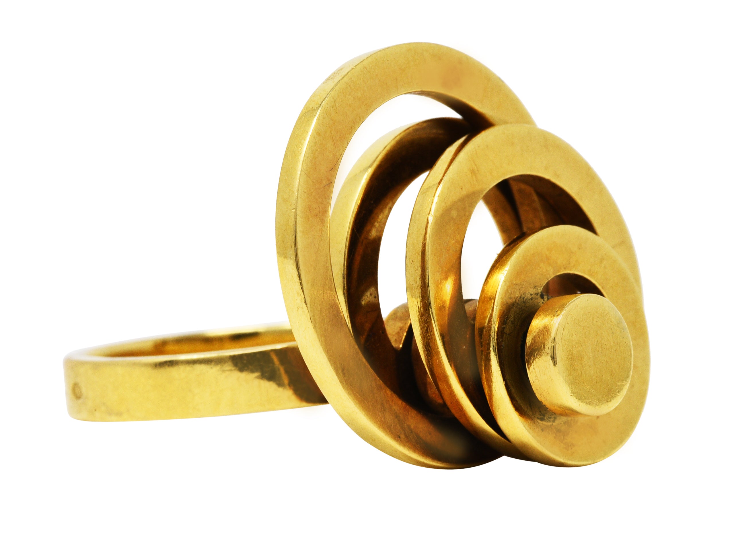 French 1960's Vintage 18 Karat Yellow Gold Fidget Spinner RingRing - Wilson's Estate Jewelry