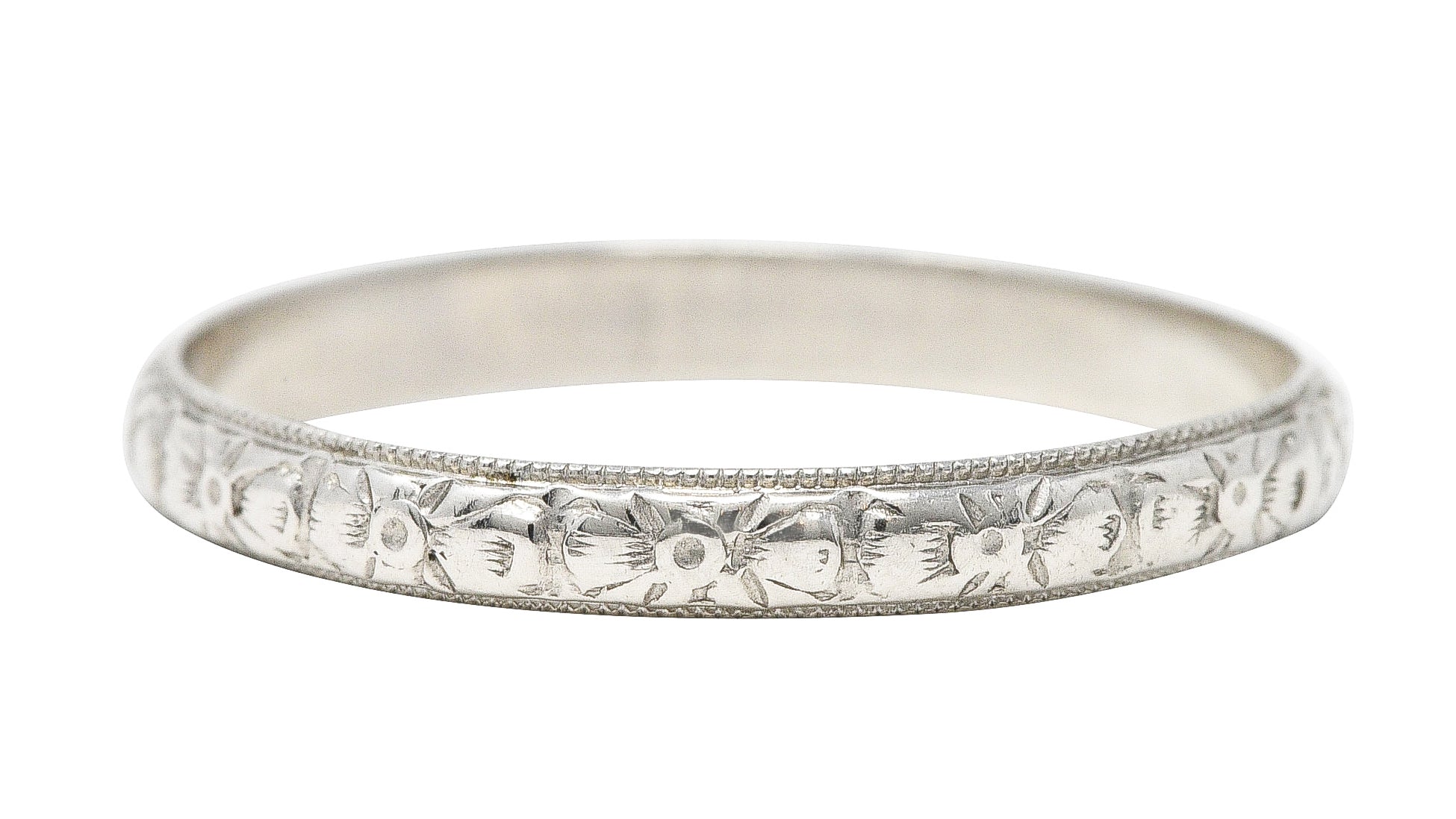 Friedman Ring Co. Art Deco Platinum Orange Blossom Band Ring Wilson's Estate Jewelry