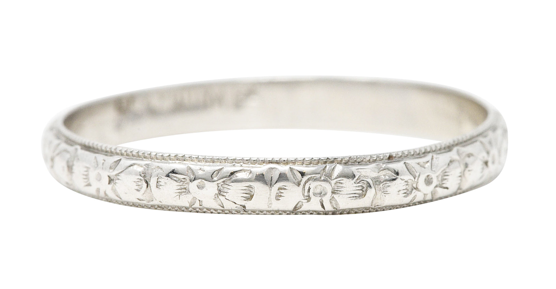 Friedman Ring Co. Art Deco Platinum Orange Blossom Band Ring Wilson's Estate Jewelry