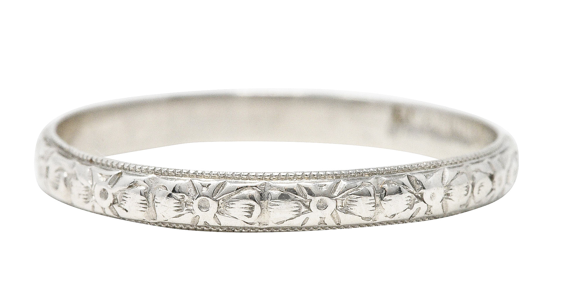 Friedman Ring Co. Art Deco Platinum Orange Blossom Band Ring Wilson's Estate Jewelry