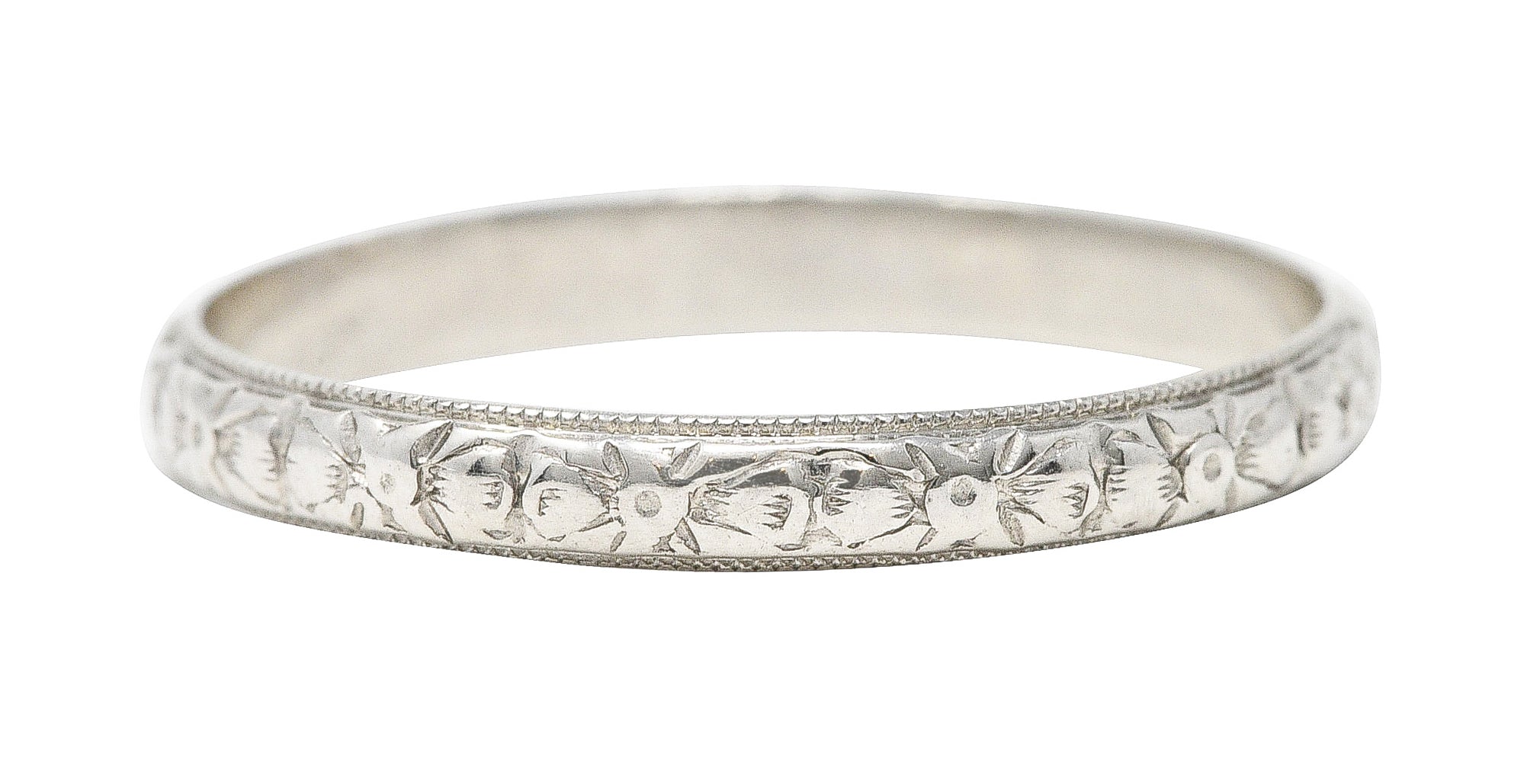 Friedman Ring Co. Art Deco Platinum Orange Blossom Band Ring Wilson's Estate Jewelry