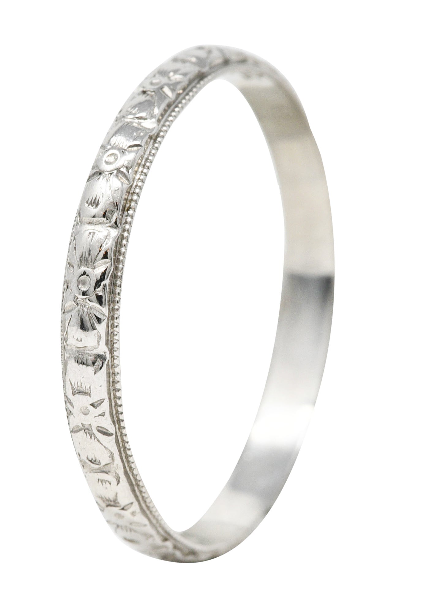 Friedman Ring Co. Art Deco Platinum Orange Blossom Band Ring Wilson's Estate Jewelry