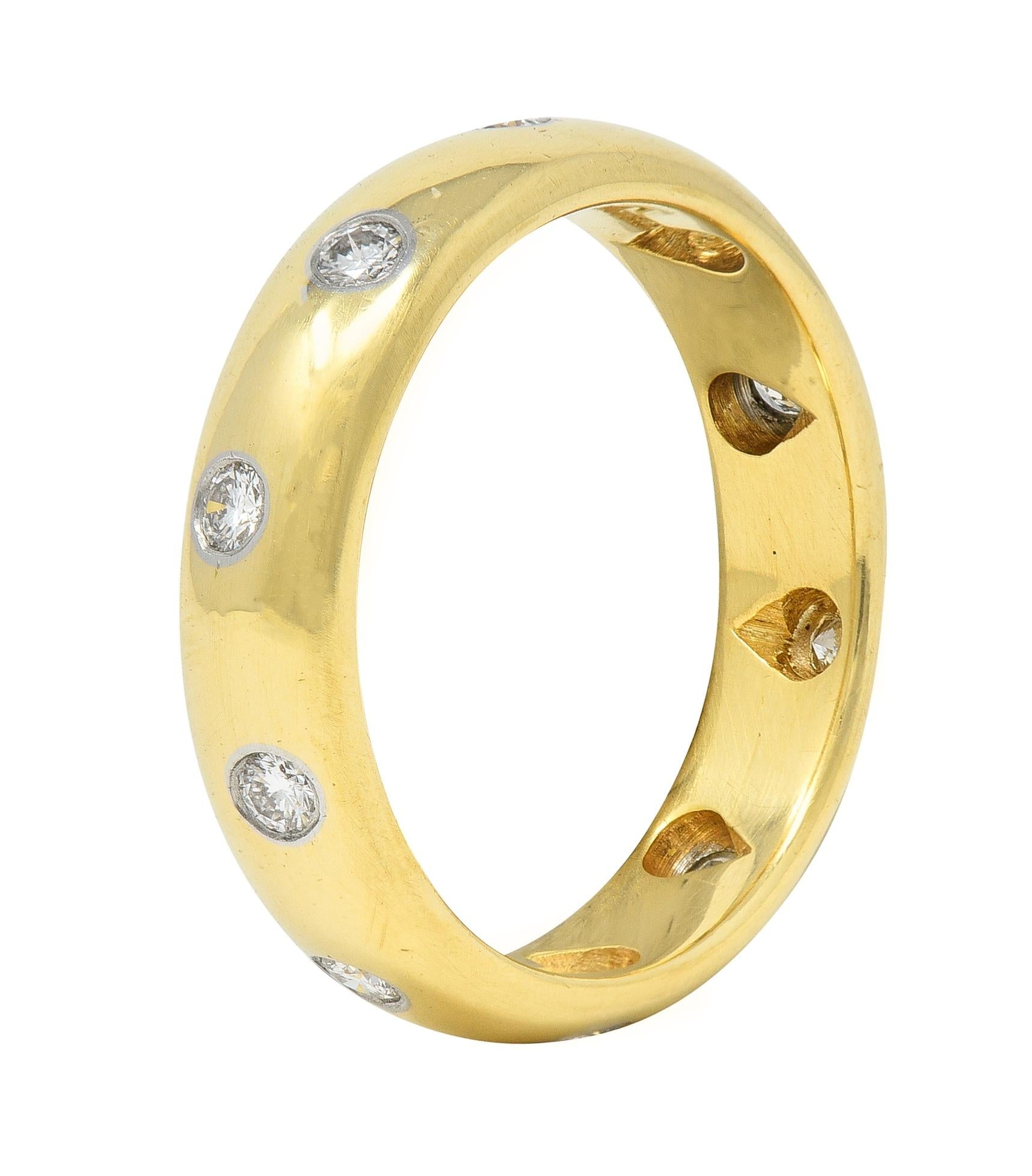 Tiffany & Co. 2000's Diamond Platinum 18 Karat Gold Etoile Band Ring