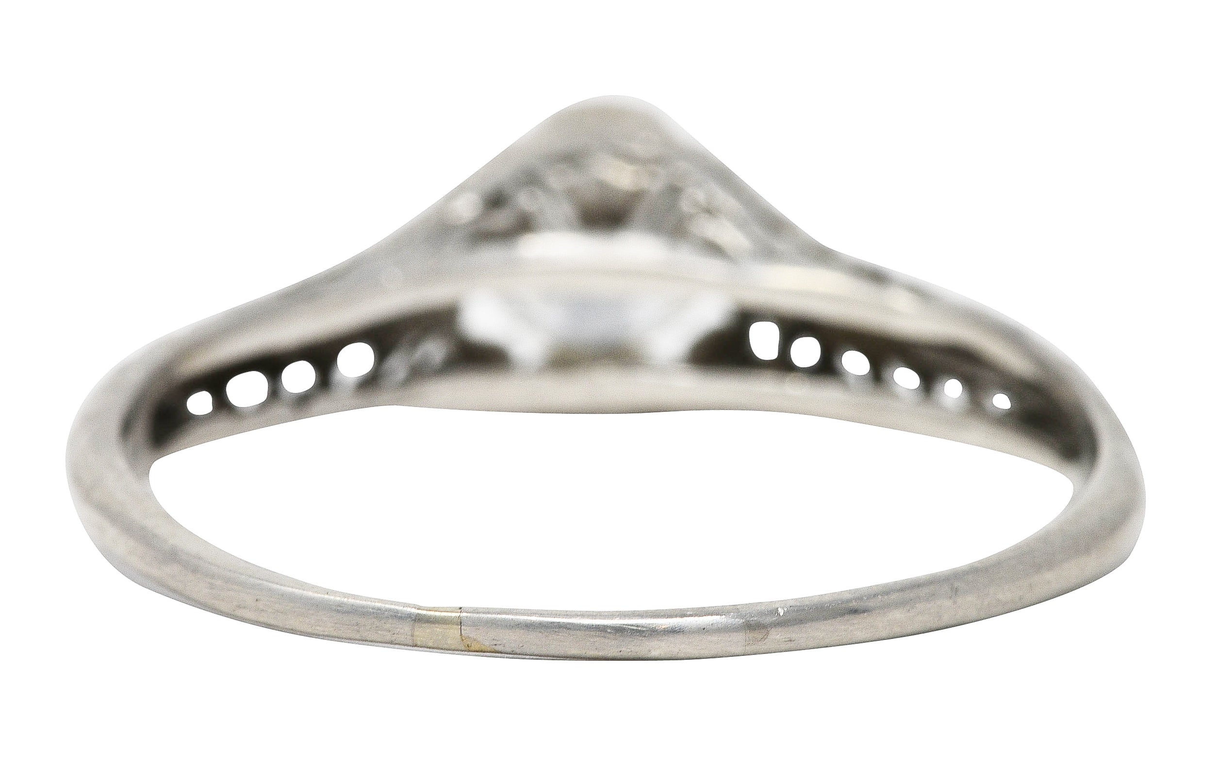 .11111 SH 1920's Art Deco 0.55 CTW Diamond Platinum Filigree Engagement Ring Wilson's Estate Jewelry