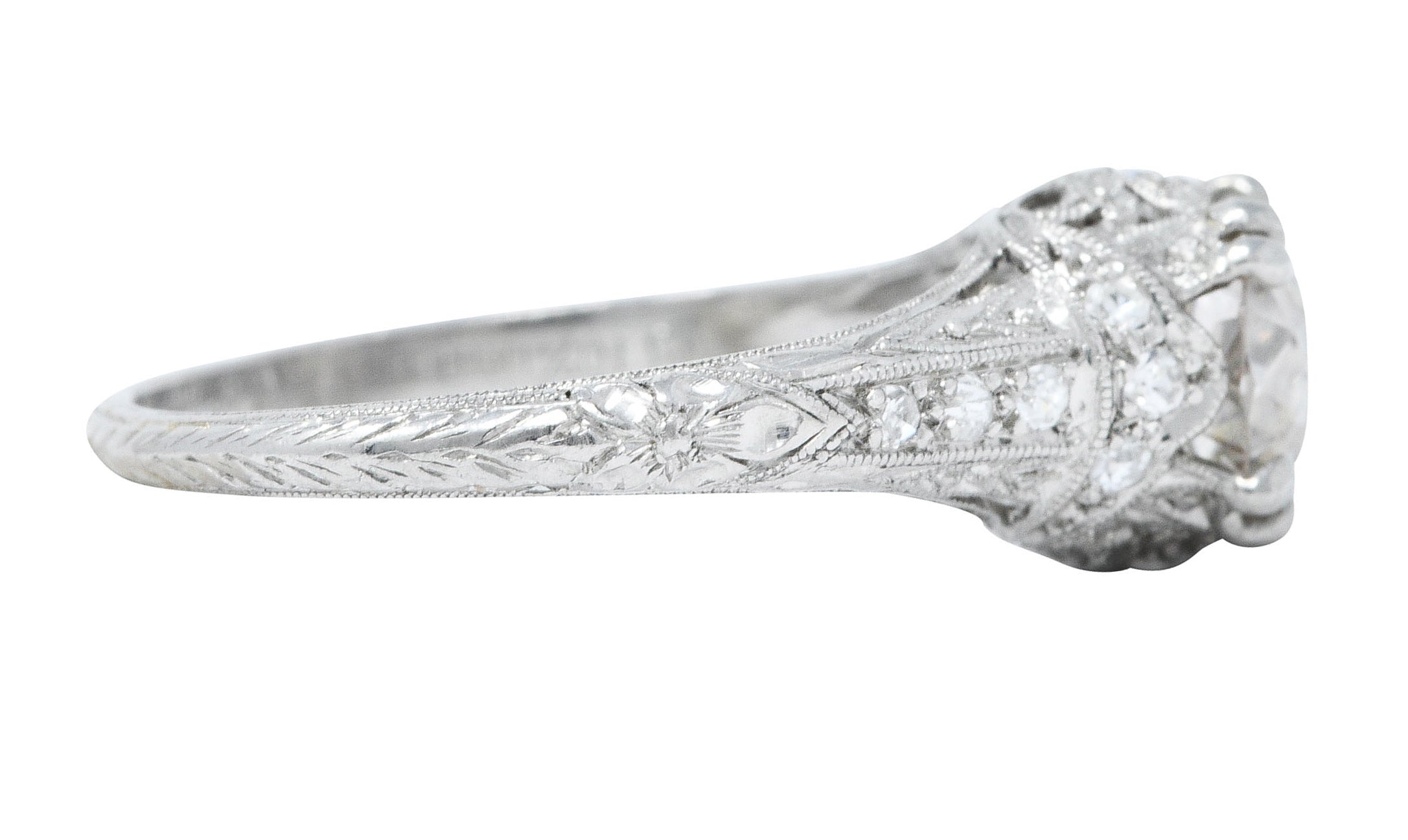 1910 Edwardian Byard F. Brogan 1.25 CTW Diamond Platinum Engagement RingRing - Wilson's Estate Jewelry