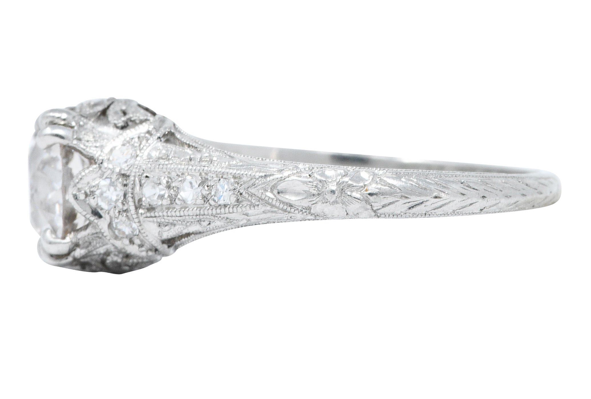1910 Edwardian Byard F. Brogan 1.25 CTW Diamond Platinum Engagement RingRing - Wilson's Estate Jewelry