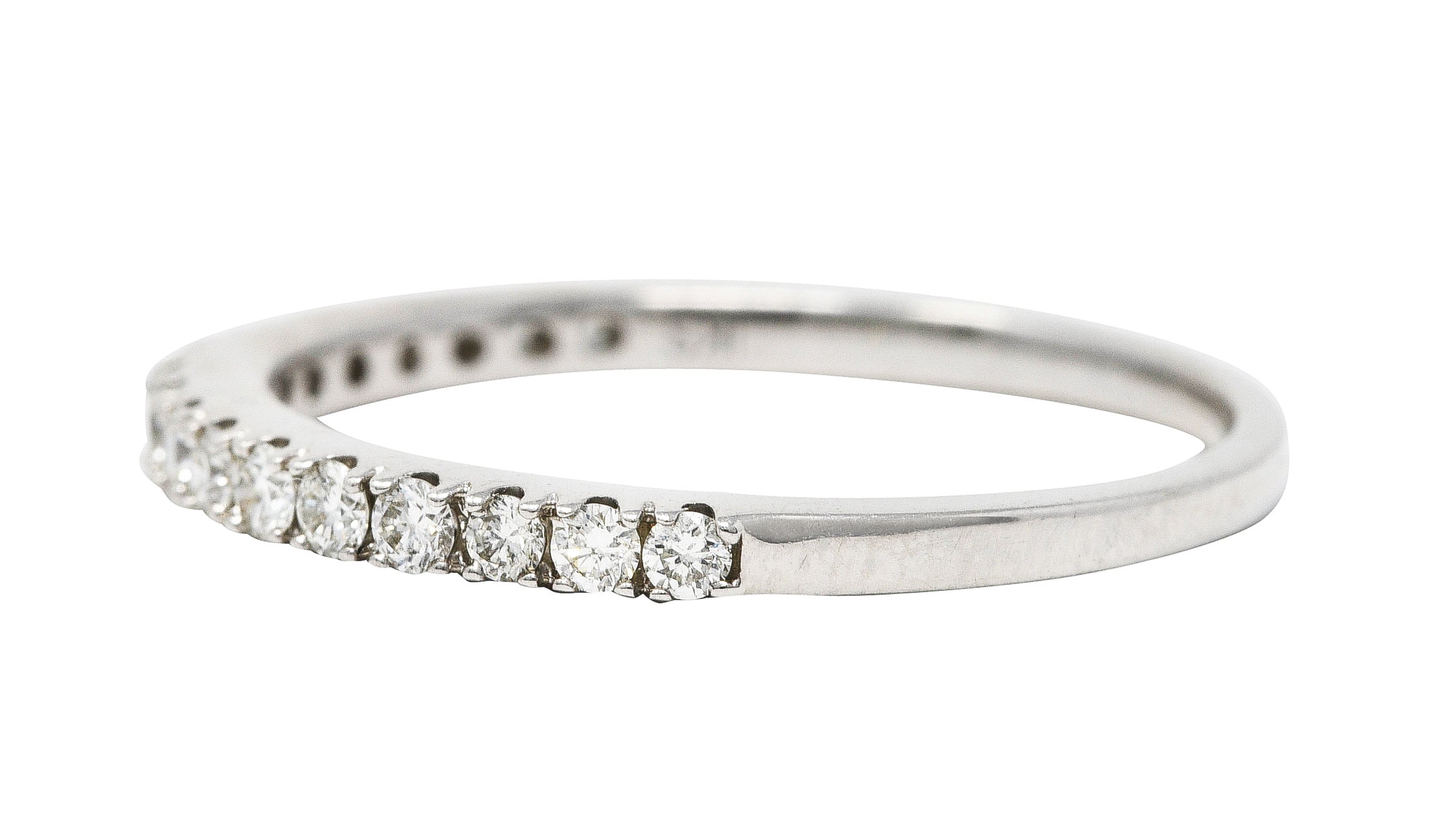 Contemporary 0.30 CTW Diamond 18 Karat White Gold Band RingRing - Wilson's Estate Jewelry