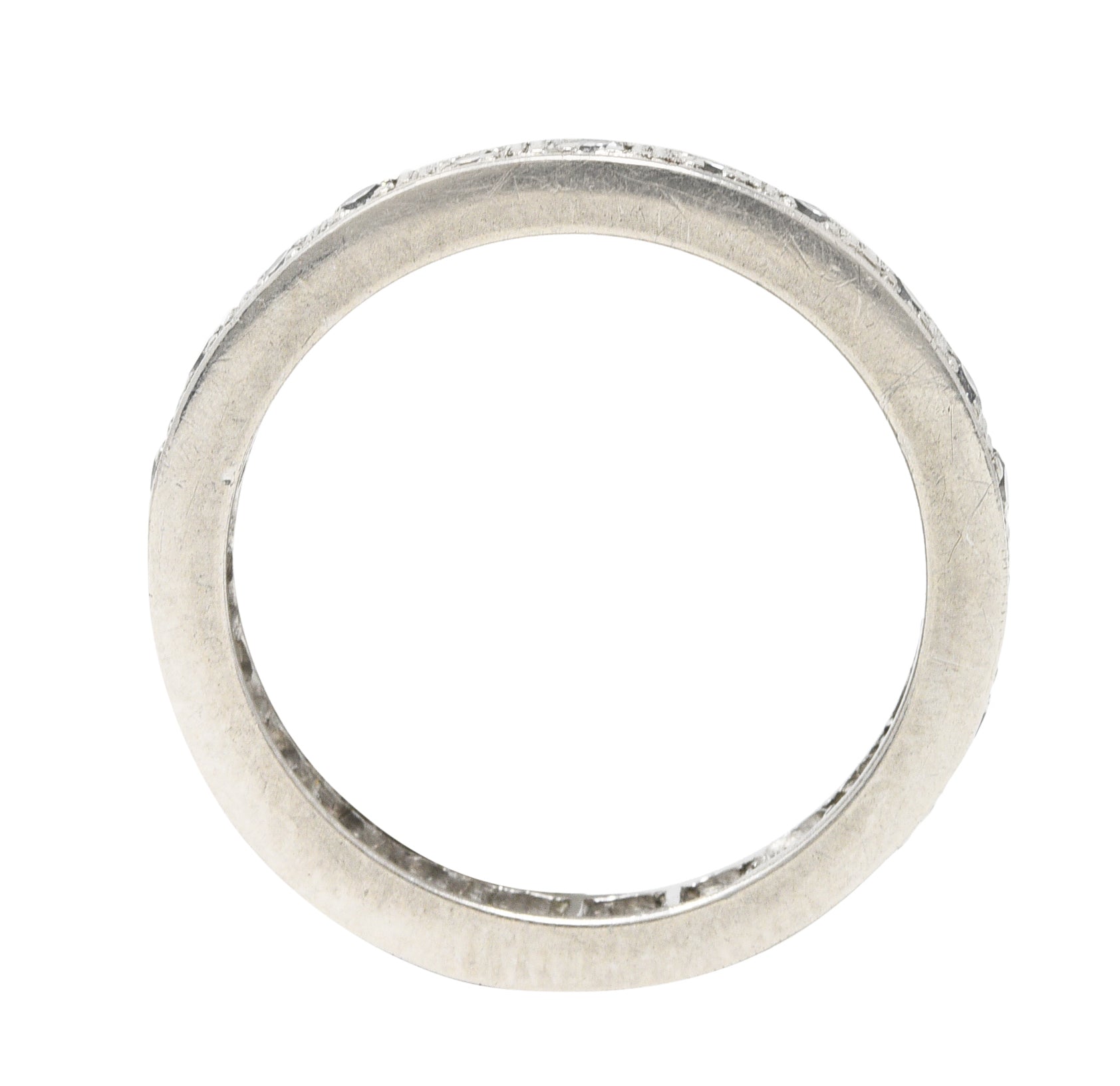 Art Deco 0.35 Single Cut Diamond Platinum Eternity Band Ring Wilson's Estate Jewelry