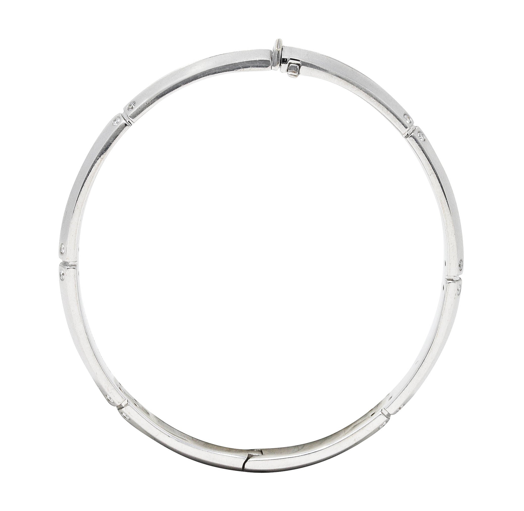 2000's Tiffany & Co. Diamond 18 Karat White Gold Streamerica Bangle Braceletbracelet - Wilson's Estate Jewelry