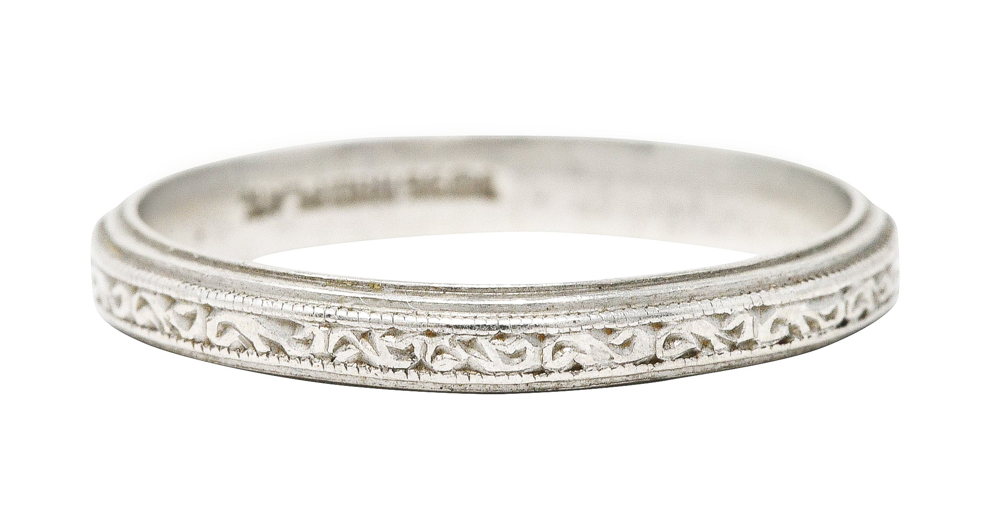 1930's Art Deco Platinum Scrolling Stacking Band Ring Wilson's Estate Jewelry