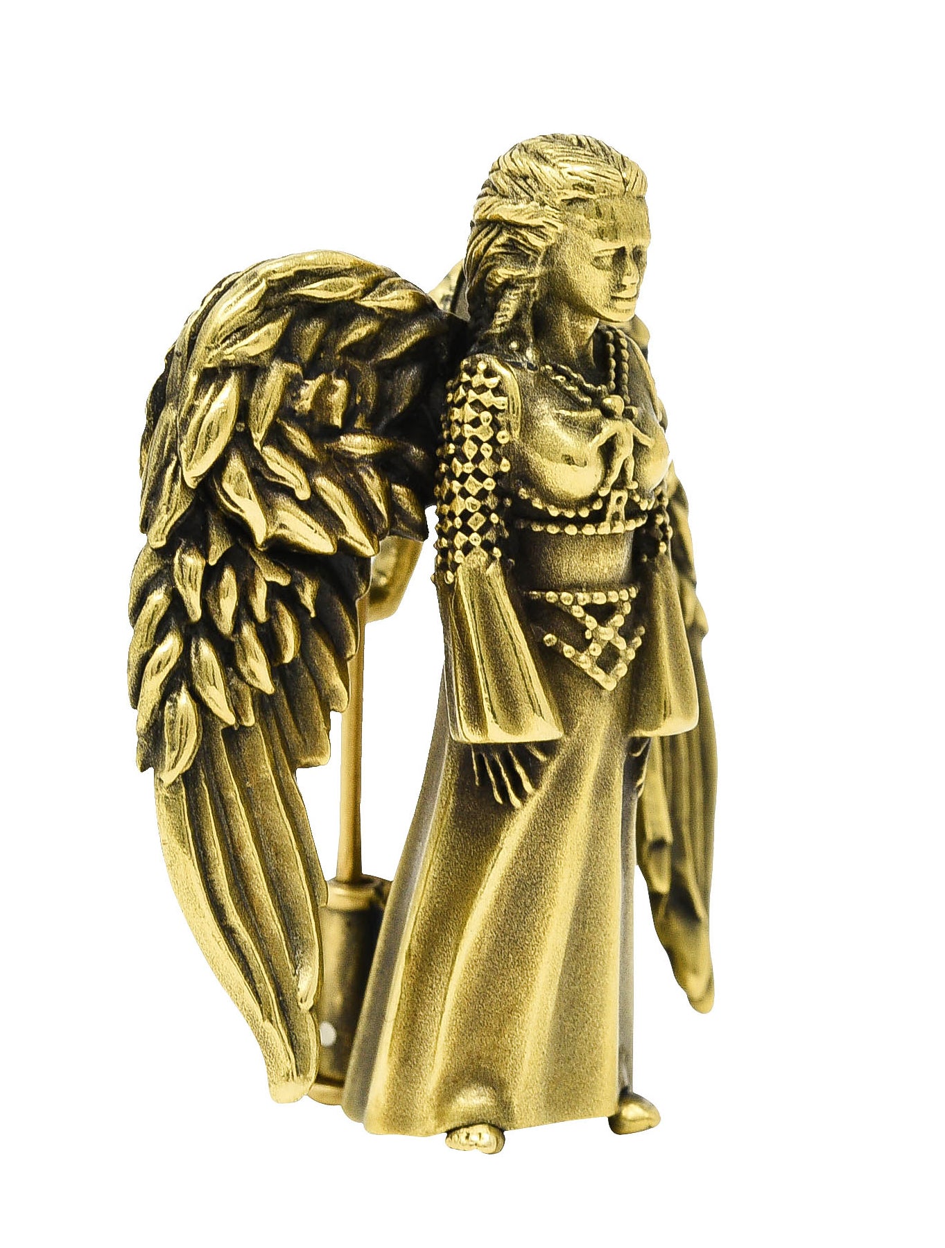 Kieselstein-Cord 1995 18 Karat Yellow Gold Articulated Winged Angel Vintage Pendant Brooch Wilson's Estate Jewelry