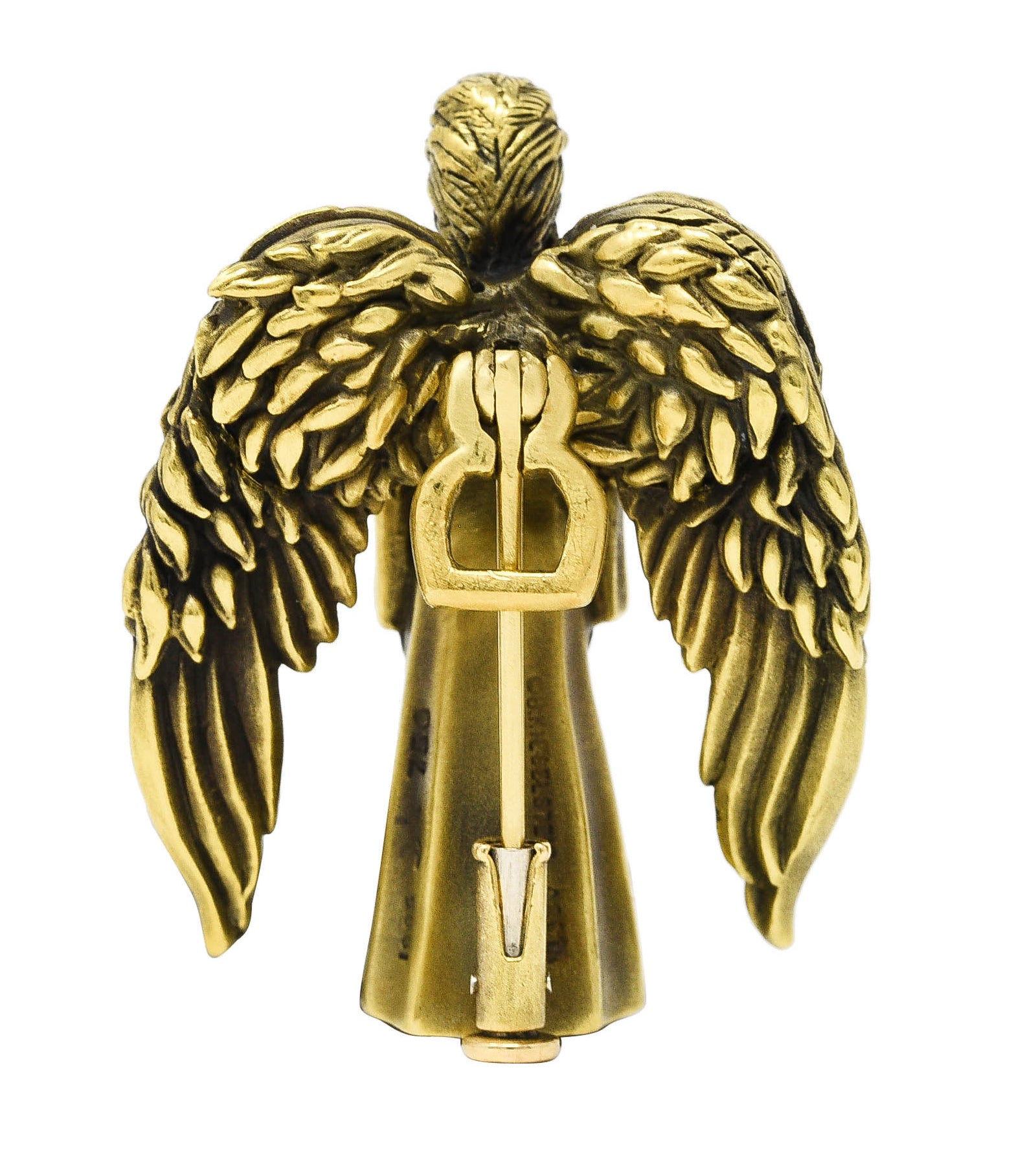 Kieselstein-Cord 1995 18 Karat Yellow Gold Articulated Winged Angel Vintage Pendant Brooch Wilson's Estate Jewelry