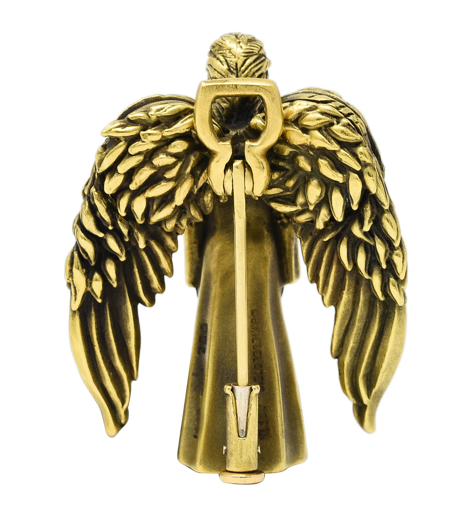 Kieselstein-Cord 1995 18 Karat Yellow Gold Articulated Winged Angel Vintage Pendant Brooch Wilson's Estate Jewelry