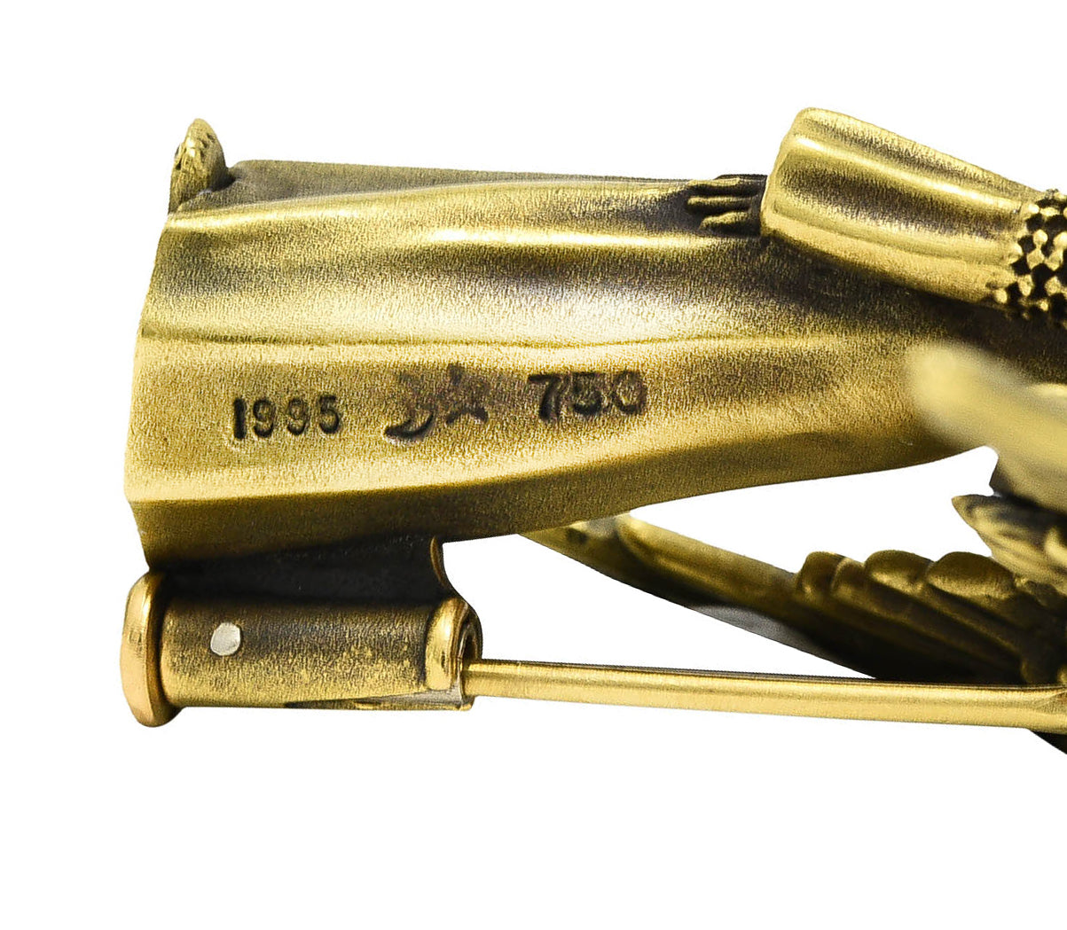Kieselstein-Cord 1995 18 Karat Yellow Gold Articulated Winged Angel Vintage Pendant Brooch Wilson's Estate Jewelry