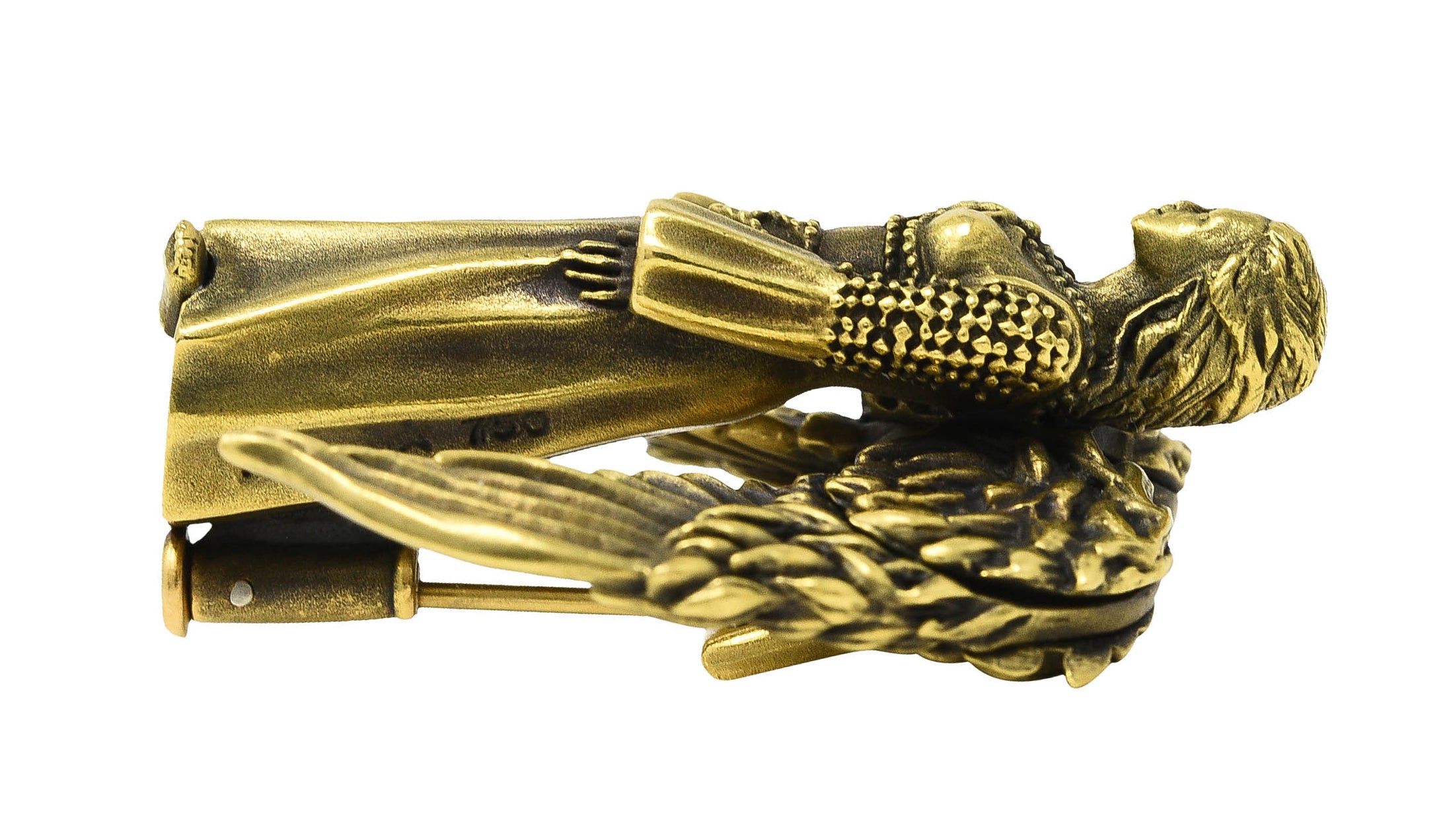 Kieselstein-Cord 1995 18 Karat Yellow Gold Articulated Winged Angel Vintage Pendant Brooch Wilson's Estate Jewelry