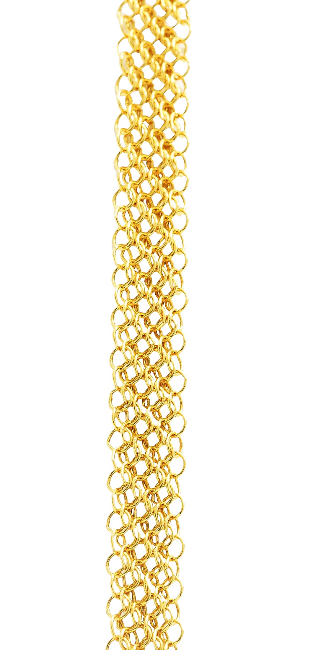 Elsa Peretti Tiffany & Co. Tiger's Eye Quartz 18 Karat Gold Touchstone Pendant Mesh Scarf NecklaceNecklace - Wilson's Estate Jewelry